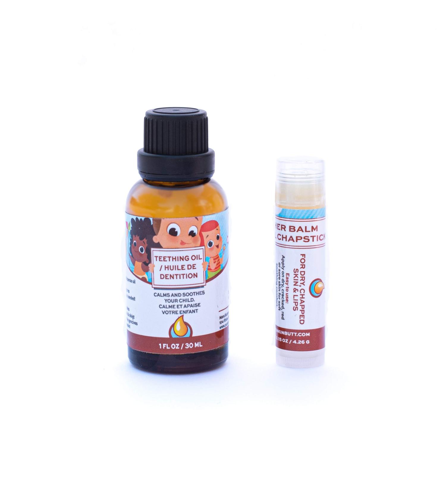 Punkin Butt Baby Teething Oil & Lip Balm Bundle | Natural & Organic Relief for Sore Gums & Chapped Lips | Chemical-Free | 1 Oz - Buy Online on GoSupps.com