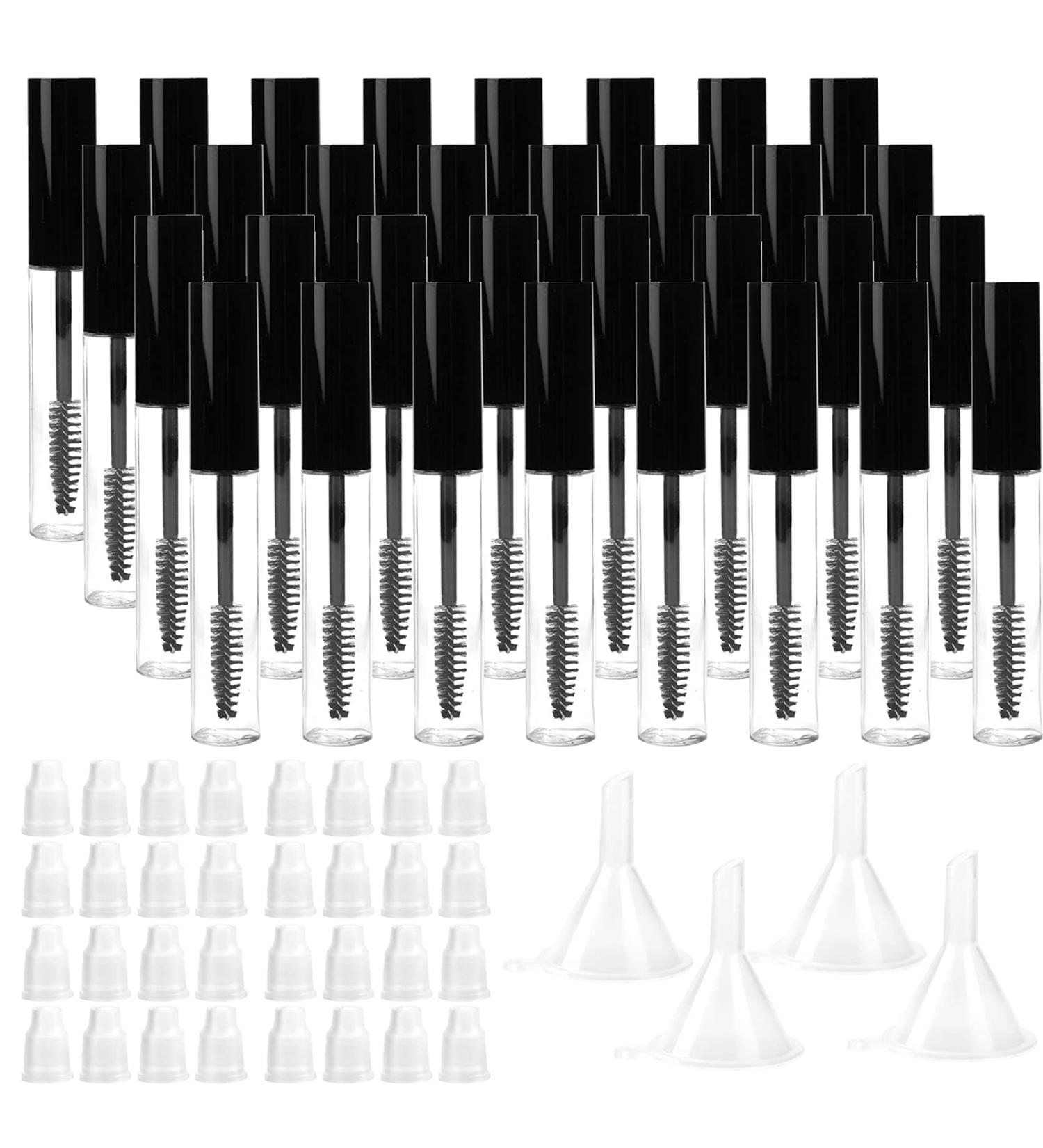 Hedume 32 Pack 10ml Empty Mascara Tubes with Eyelash Wand and Inserts - DIY Cosmetics Container Bottles for Castor Oil - Includes Funnels - 10ml Size - Buy Online on GoSupps.com