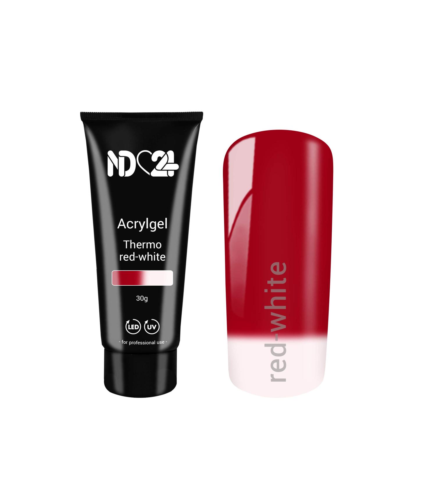 Buy ND24 NailDesign Acrylic Gel Effect Tube - Thermo Red-White 30g | International Shipping Available - Buy Online on GoSupps.com