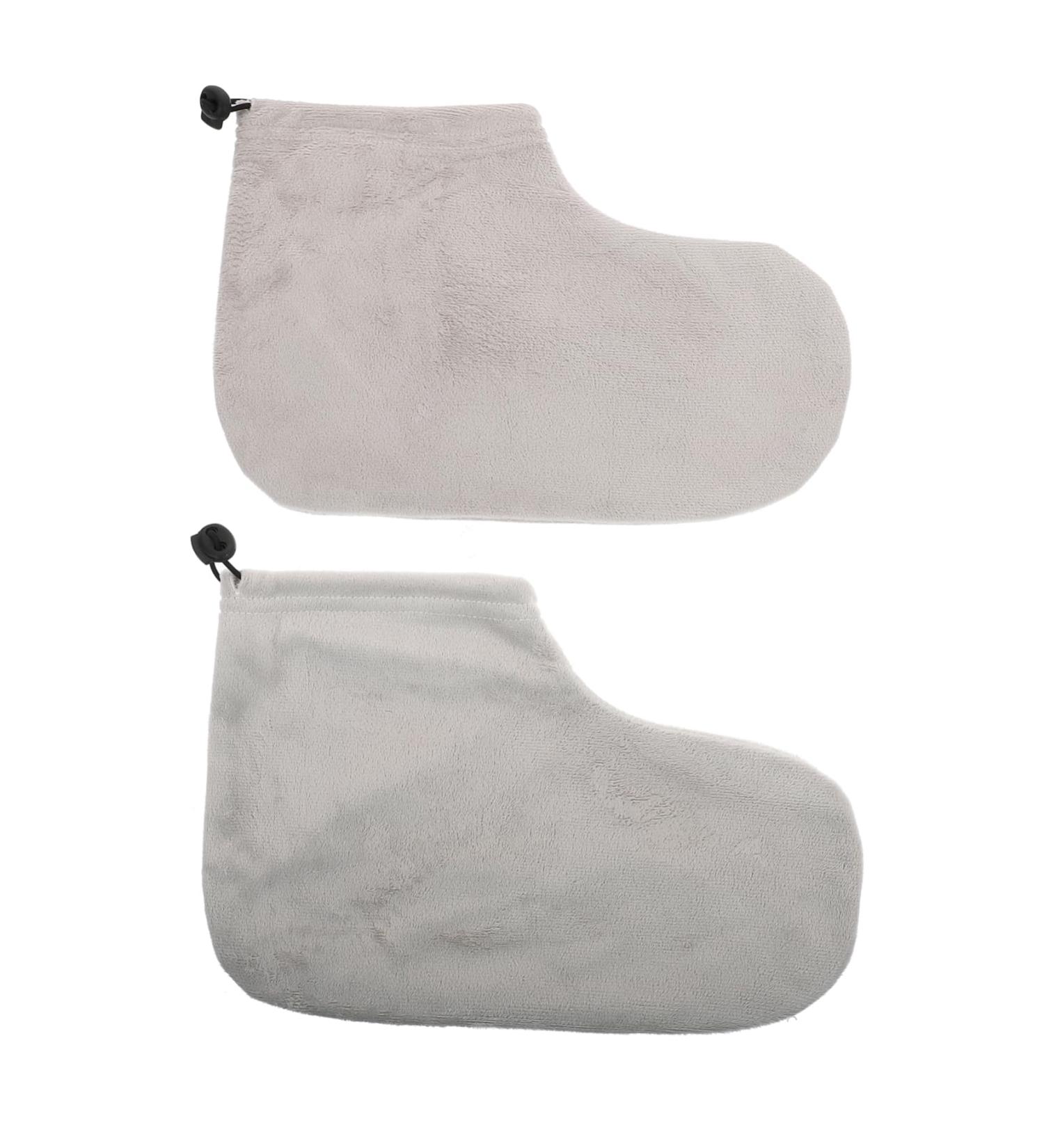 Beavorty Warm Foot Covers for Growth Therapy - Paraffin Bath Care 2 Pairs of Cotton Spa Shoes Gray 28x20cm - Foot Protection & Comfort - Buy Online on GoSupps.com