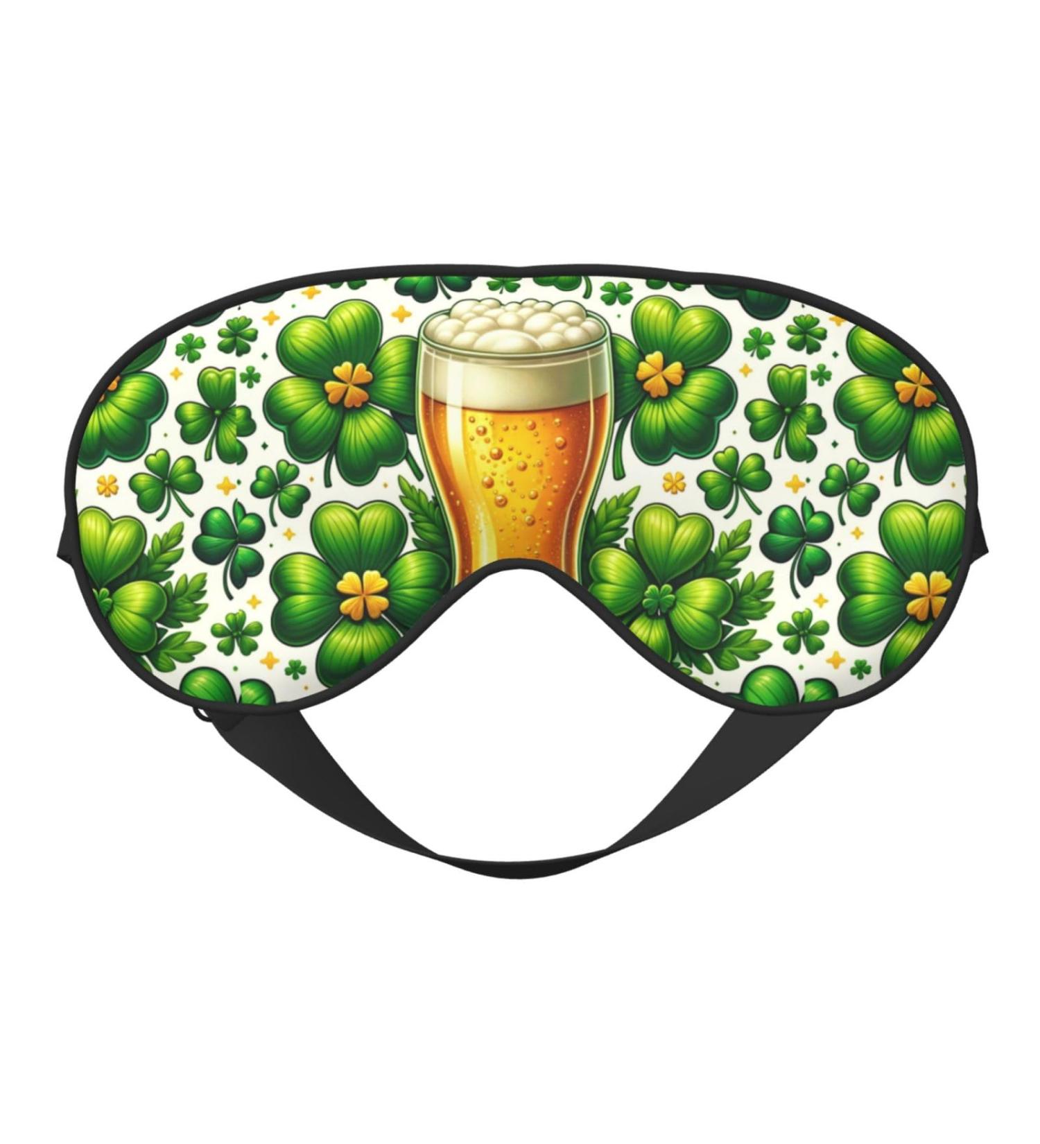 Double-Sided St. Patrick's Day Eye Mask | Shamrock Beer sleep shade | Unisex Sleeping Mask - Shop Now - Buy Online on GoSupps.com