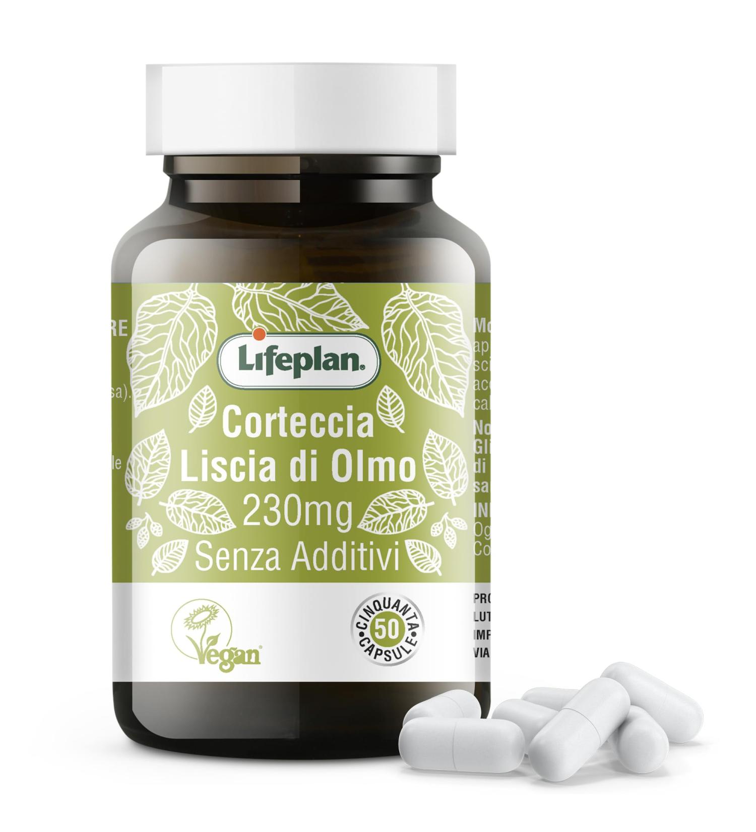  ALGILIFE LIFEPLAN Smooth Elm Bark | Useful Dietary Supplement for Mucosal Trofirm | Intimate Dryness | Gastritis | Dry Mouth | Vegan Product (50 Capsules 1 Month Stock) - Buy Online on GoSupps.com