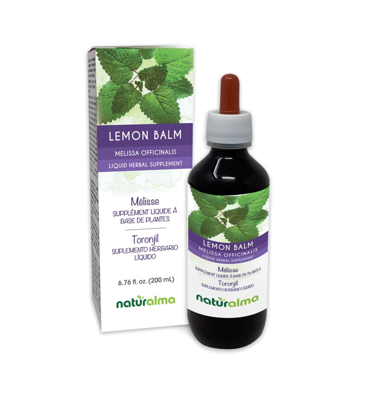 Naturalma Lemon Balm (Melissa officinalis) Leaf Alcohol-Free Tincture - 6.76 fl oz Liquid Extract in Drops - Herbal Supplement - Vegan Alcohol-free 6.76 Fl Oz (Pack of 1) - Buy Online on GoSupps.com