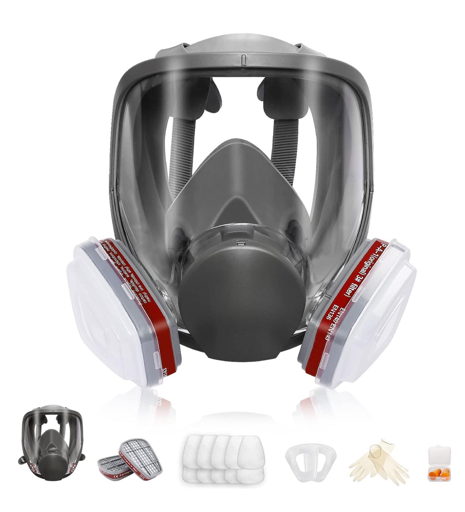 Full Face Reusable Respir tor Mask - Organic Gas Dust Chemical Respirator w/ Extra Filters for Paint Sprayer Woodworking  Painting Machine Polishing Welding  Epoxy Resin and Other Work Protection - Buy Online on GoSupps.com