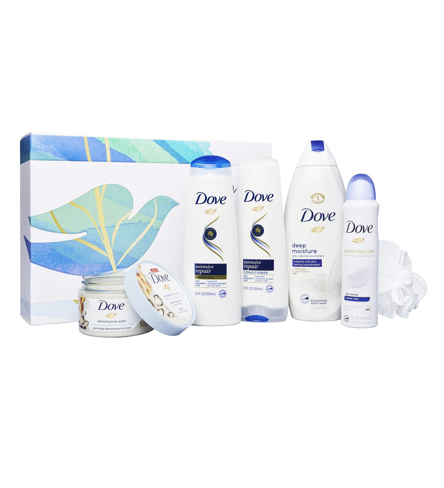 Dove Beauty Essentials Bath and Body Gift Set - Deep Moisture and Original Clean - 5 Piece Set - Buy Online on GoSupps.com
