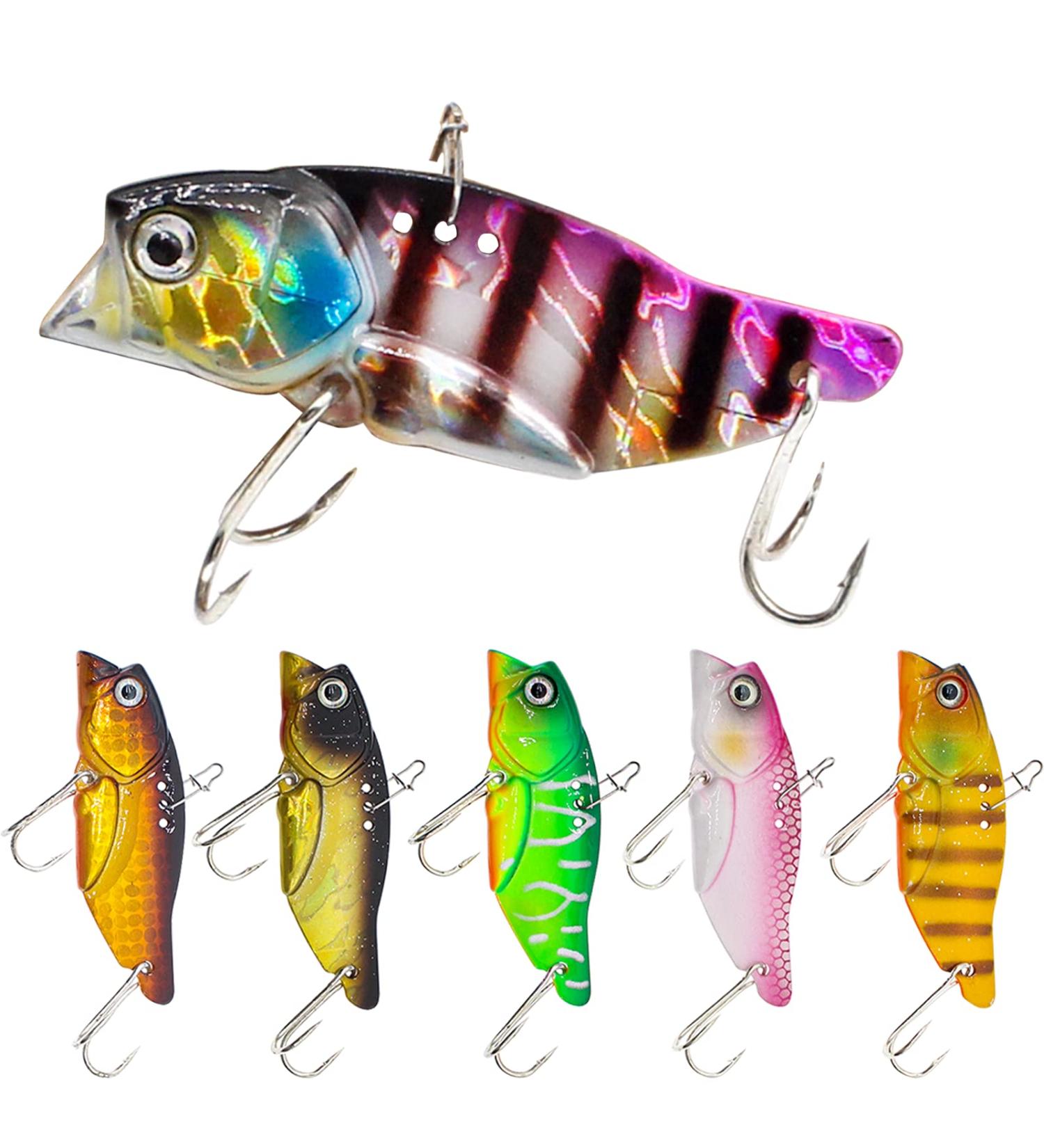 Ghanneey Fishing Spoon Lures 6pcs for Trout, Salmon, Bass, Crappie, Pike - Treble Feather Hooks and Spinner Blades Included - Buy Online on GoSupps.com