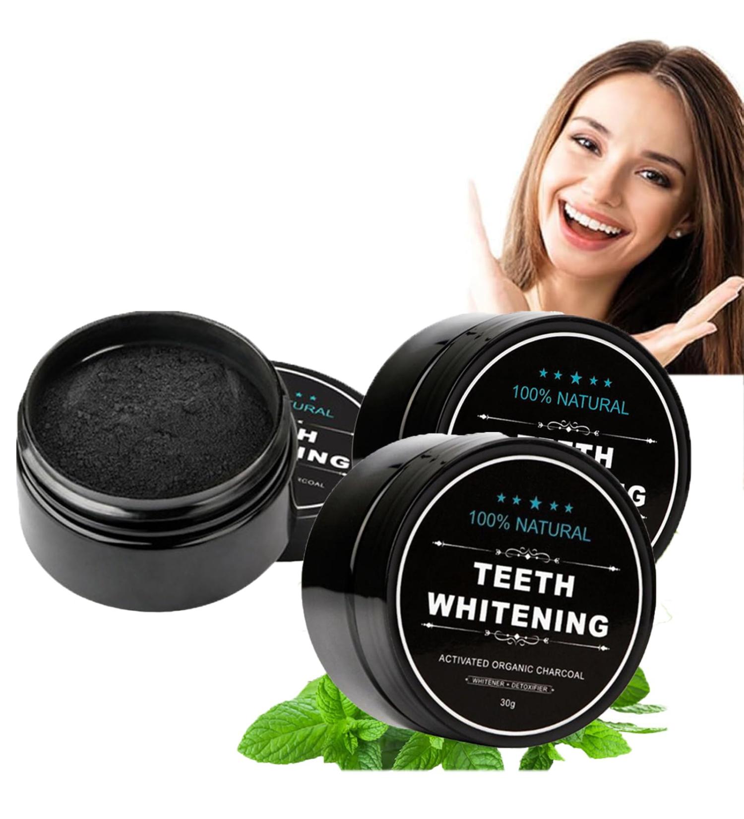 Natural Tooth Whitening Powder with Coconut Activated Carbon Remove Stains & Refresh Breath (2PC) | International Shipping Available - Buy Online on GoSupps.com