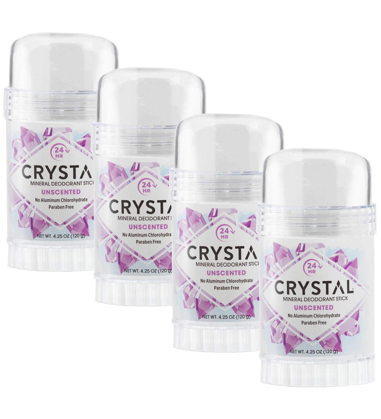 Crystal Mineral Deodorant Stick Unscented 4.25 oz (Pack of 4)
