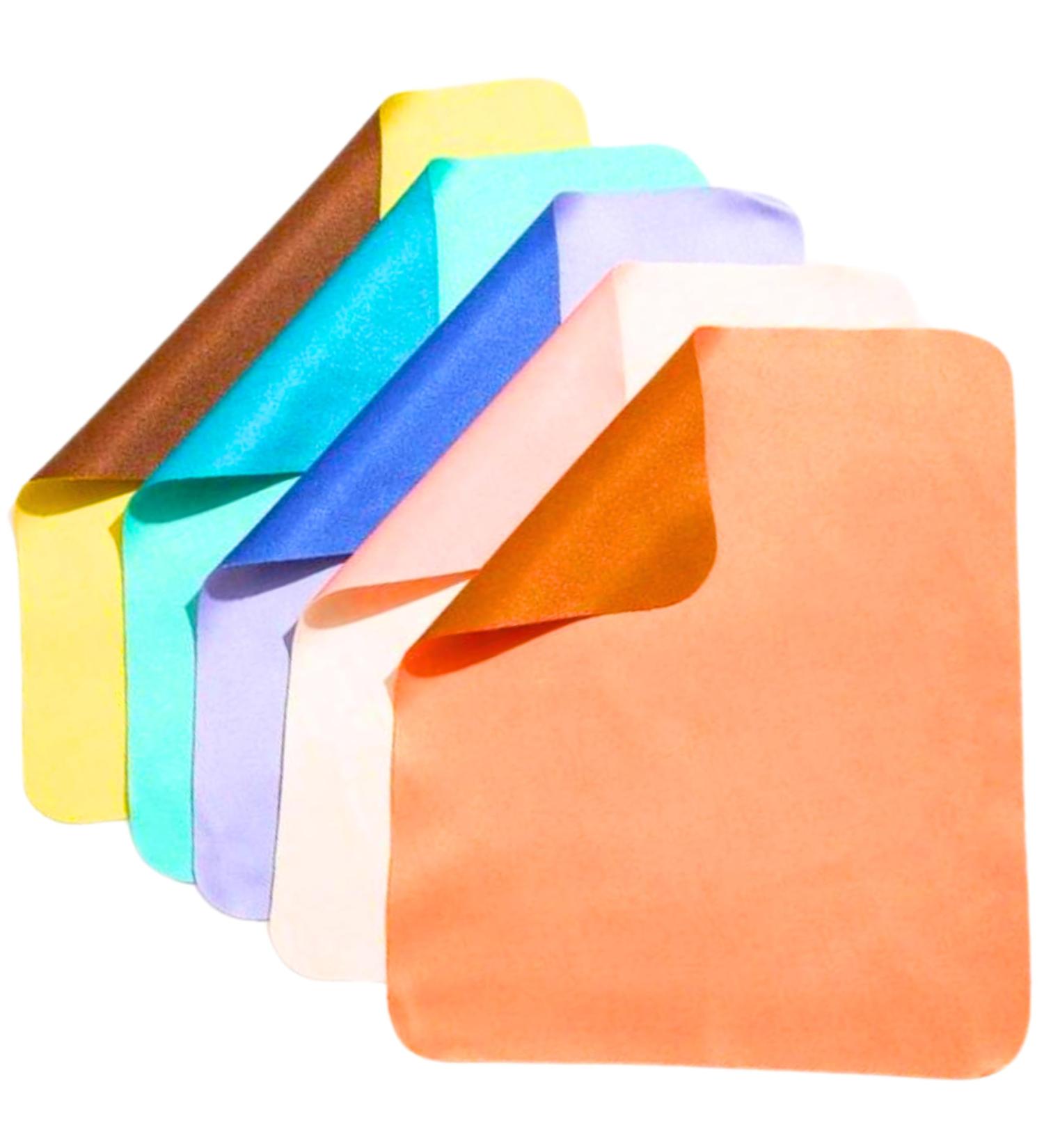 Buy Microfiber Glasses Cleaning Wipes - 5 PCS Assorted Color Lens Cleaner for Eyeglasses | Bulk & Double-Sided - Buy Online on GoSupps.com