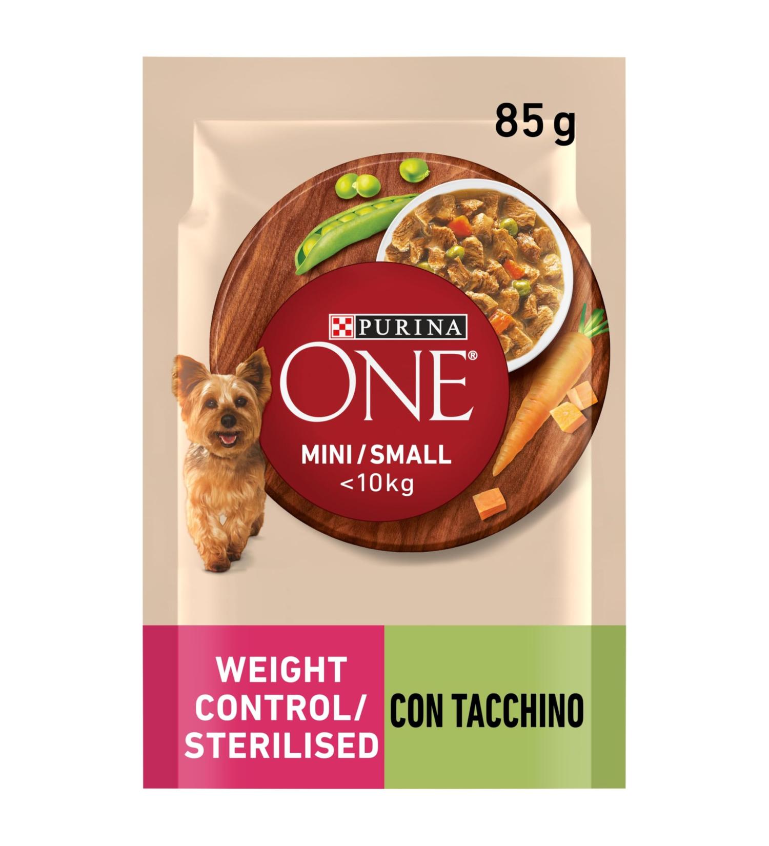 Purina One Mini Wet Weight Control for Dogs Carrots & Peas 26 x 85g pouches - Buy Online on GoSupps.com