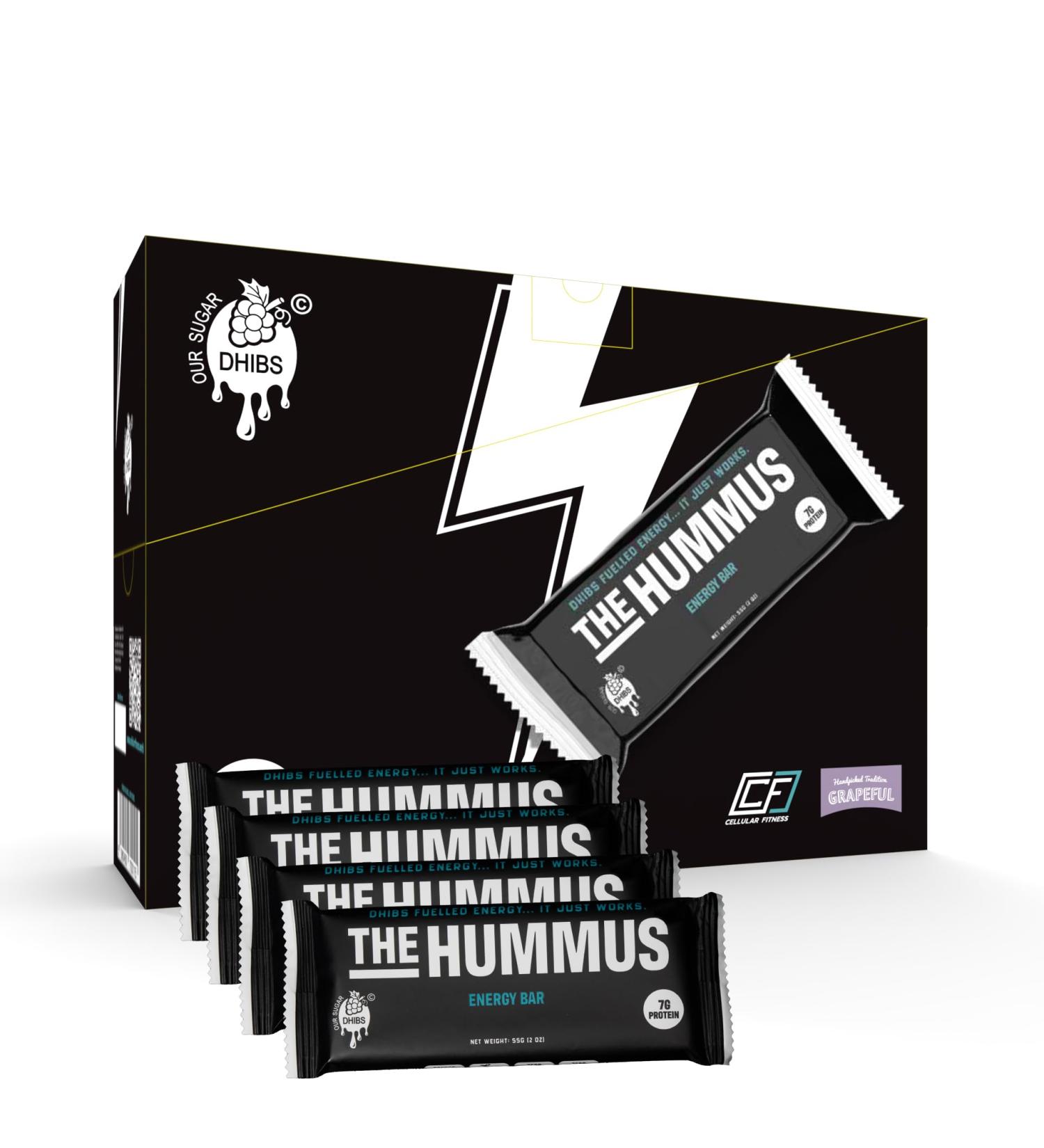 Hummus Energy Bar (12 Bars) - 7g Protein, 19g Carbohydrates, Plant-Based, Zero GMOs, Dairy & Sugar Free - Buy Online on GoSupps.com