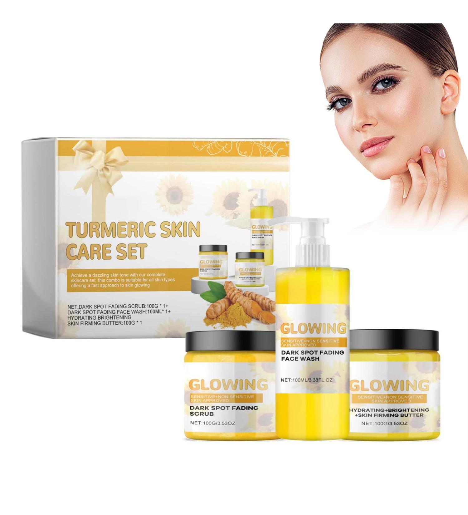 Curcuma Combo Skin Care Set 3 En 1 Curcuma Combo Skin Care Set Curcuma Face Wash Exfoliant & Body Butter Glow Combo Skin Care Set Exfoliant & Hydratant Naturellement - Buy Online on GoSupps.com