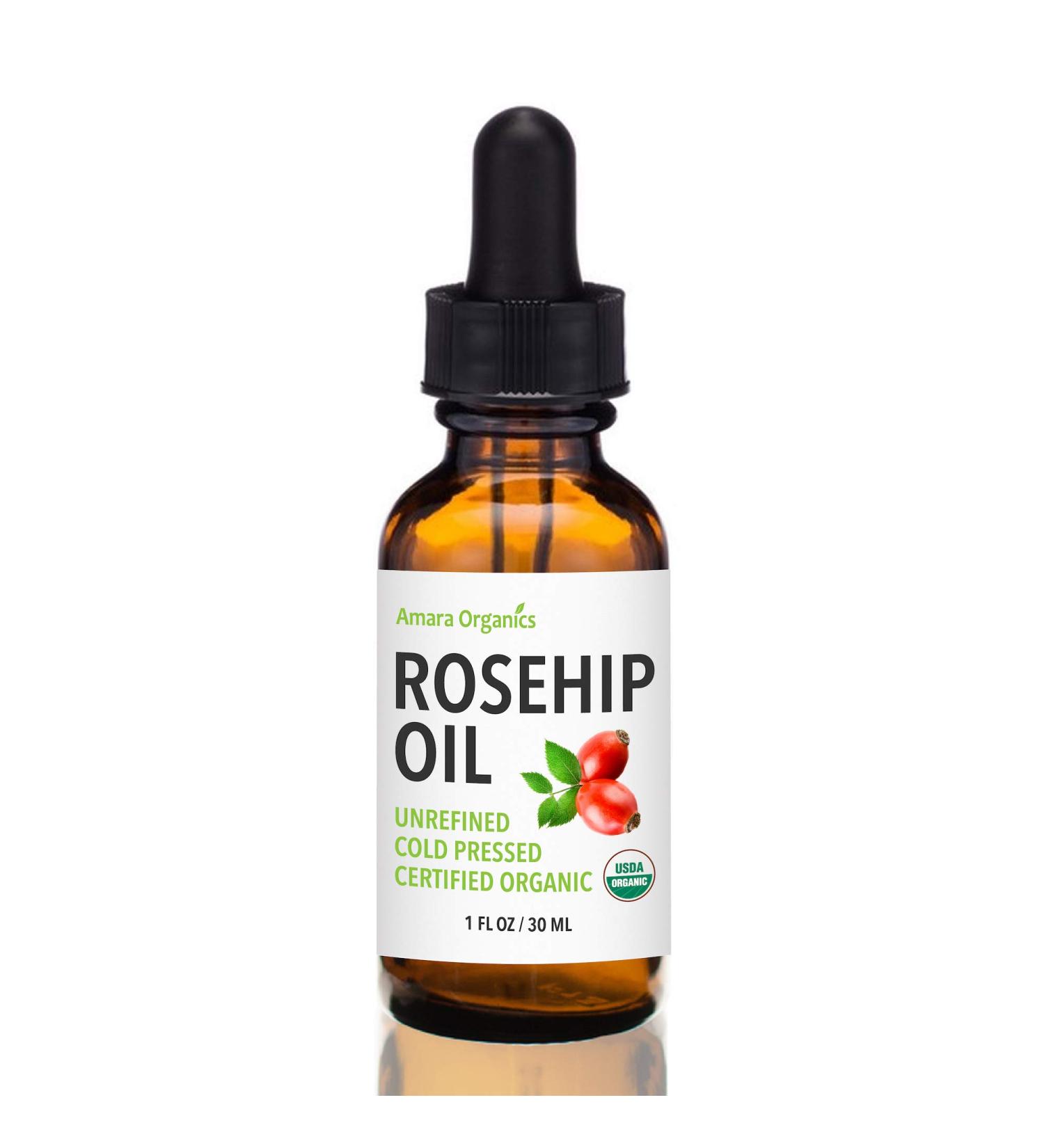 USDA Organic Rosehip Oil for Face - Unrefined & Cold Pressed Essential Oil - 100% Pure Nourishment for Skin & Hair - 1 Oz - Buy Online on GoSupps.com