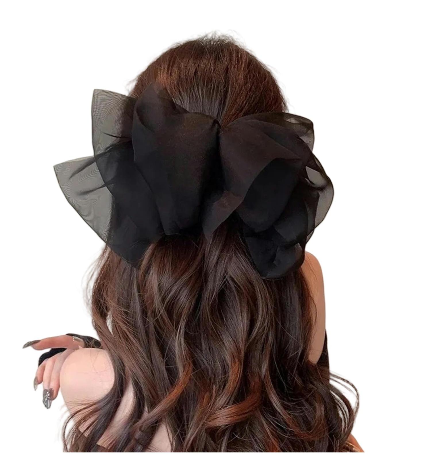Hair clips Claw Clips 1 Pc Sweet Mesh Thin Gauze Big Bow Hair Claw Clip Women'S Bow Spring Clip Headwear Accessories-A(B) - Buy Online on GoSupps.com