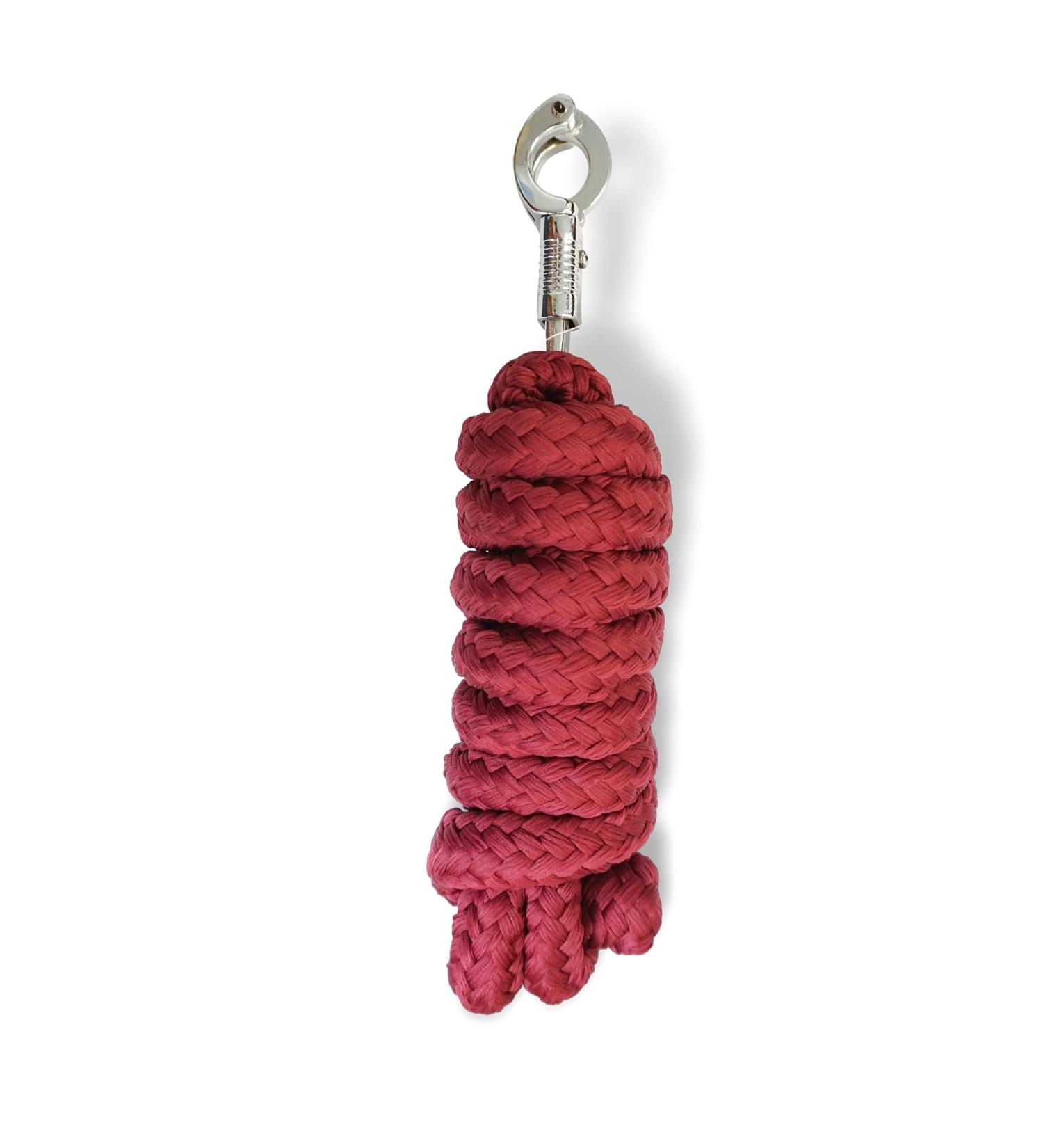 Shop Stylish Panic Hook Knit Leads for Horses | Binding Leash for Ponies Donkeys & Goats in Bordeaux Red - Buy Online on GoSupps.com