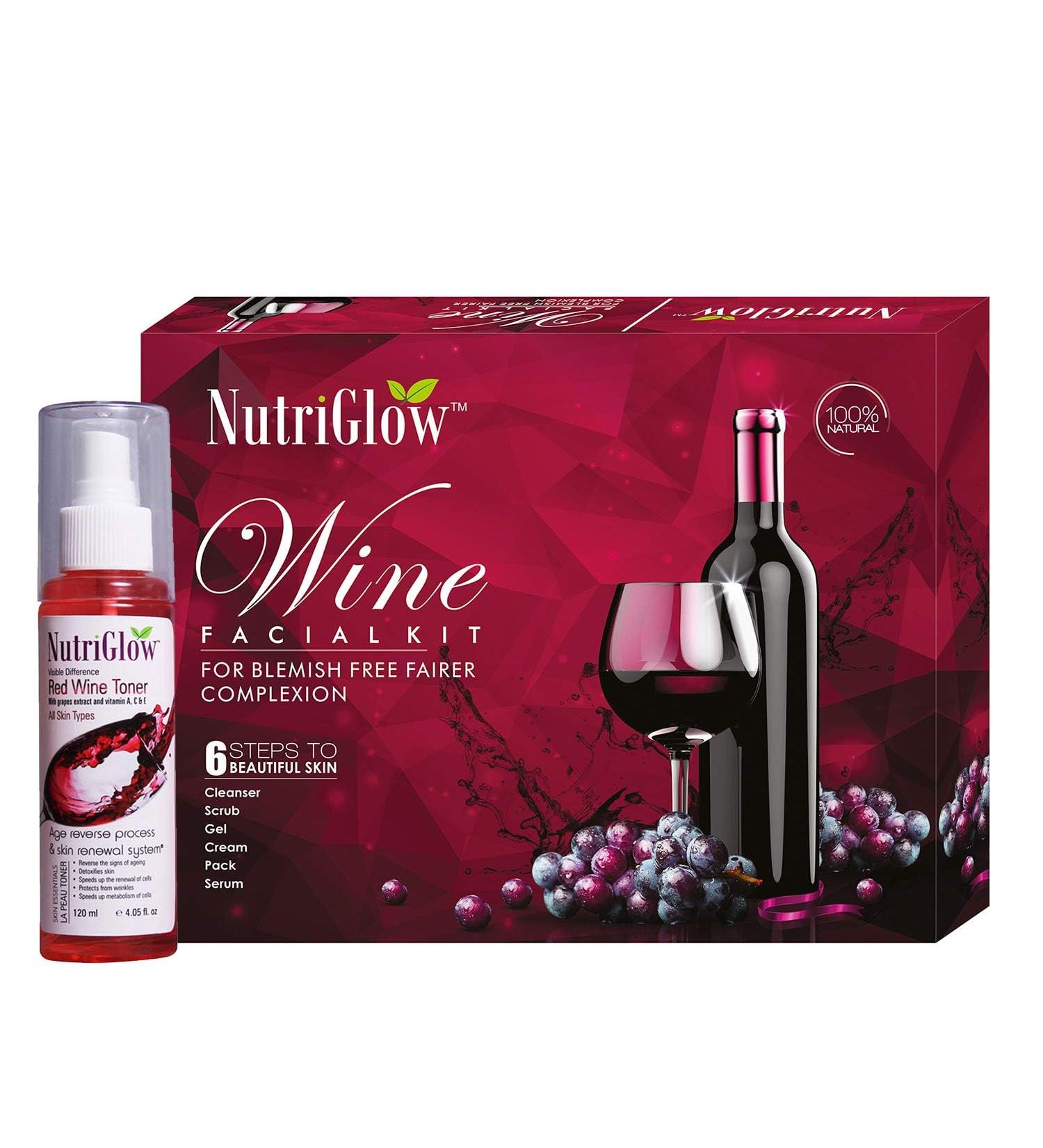 Red Wine Facial Kit with Toner - Deep Exfoliation & Radiant Skin | Perfect for Acne & Oily Skin | International Shipping - Buy Online on GoSupps.com