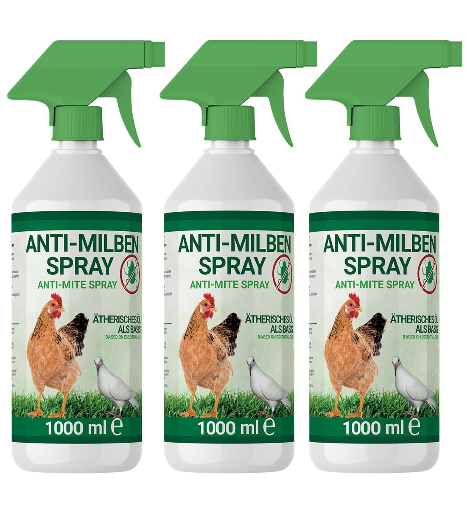 1000ml Mite Spray for Poultry | Chicken & Bird Parasite Control - Immediate & Long-Term Protection (3x 1000ml) - Buy Online on GoSupps.com