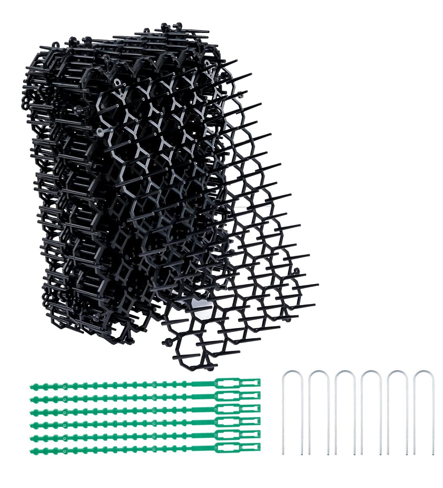 24 Pack 8.47 * 6.3inch Cat Scat Mat with Plastic Spikes Cat Deterrent Mats Scat Mat for Cats Pest Prickle Strips from Digging Include 10 Staples and 10 Zip Ties - Buy Online on GoSupps.com