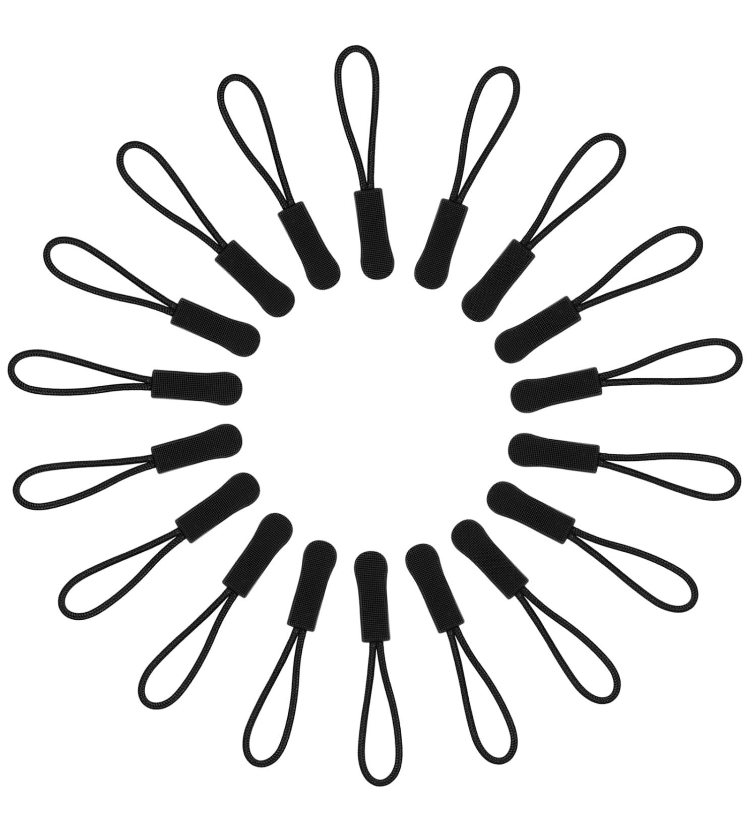 Shintop 20-Piece Zipper Pendant Repair Set - Black PVC Nylon Zipper Lock Replacements for Jackets Backpacks Tents & More - International Shipping Available - Buy Online on GoSupps.com