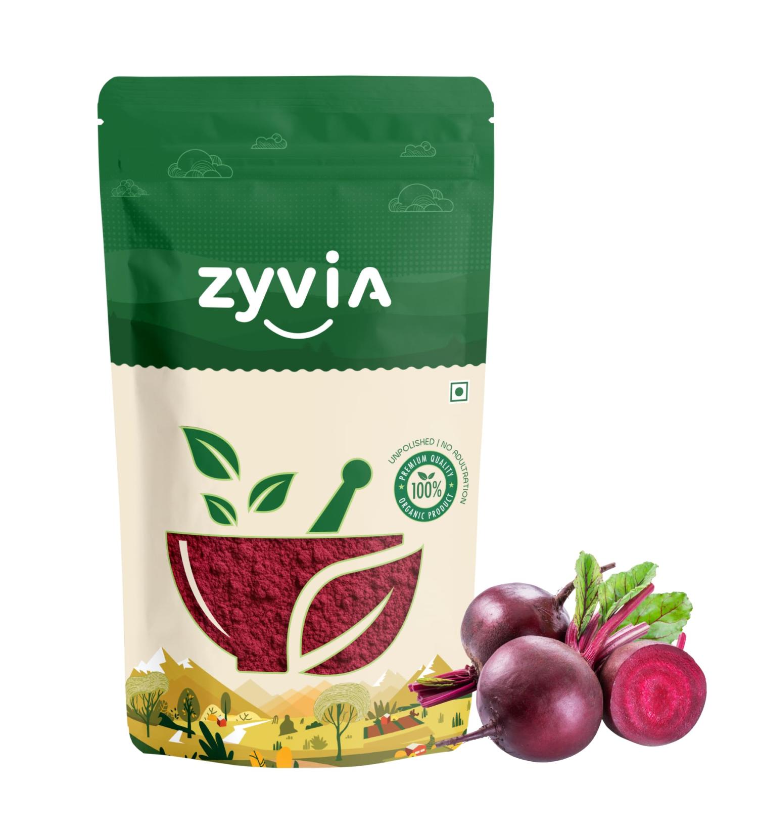 ZYVIA Organic Beetroot Powder | Unpolished No Additives | Natural Superfood for Energy Stamina & Detox | Rich in Iron & Antioxidants | 100% Pure Vegan Supplement (8.8 Ounce) - Buy Online on GoSupps.com