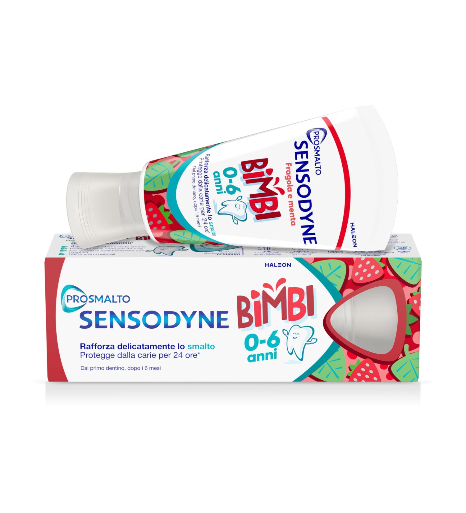 Haleon Sensodyne Prosmalta childrens toothpaste for children aged 06 years gently strengthens tooth enamel and protects against tooth decay for 24 hours natural flavor strawberry and mint 50 ml - Buy Online on GoSupps.com