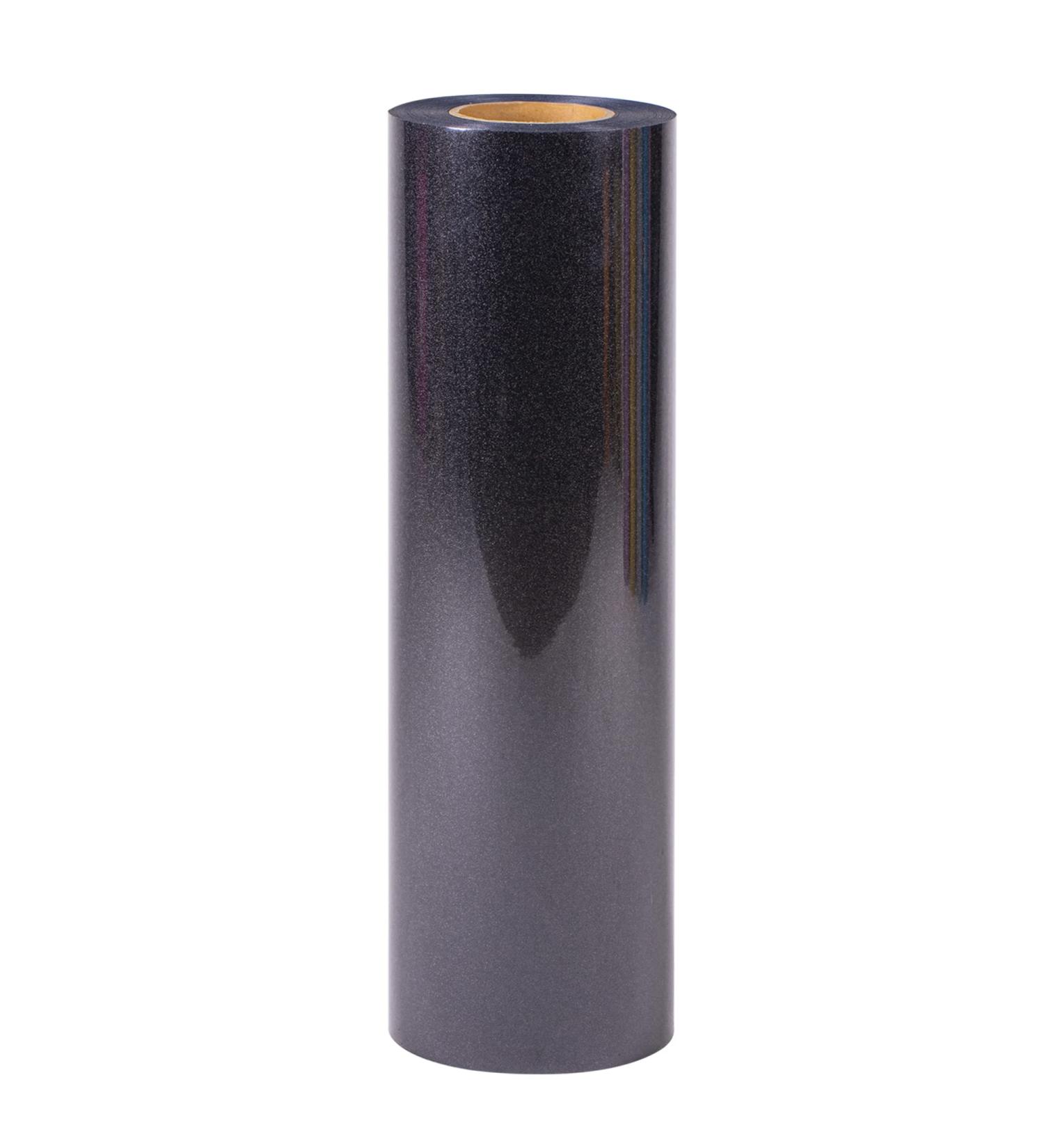 RENLITONG Black Glitter HTV Vinyl 12x8ft Roll - Easy Weed Iron-On for T-Shirt Silhouette Cameo - Design 02 - Buy Online on GoSupps.com