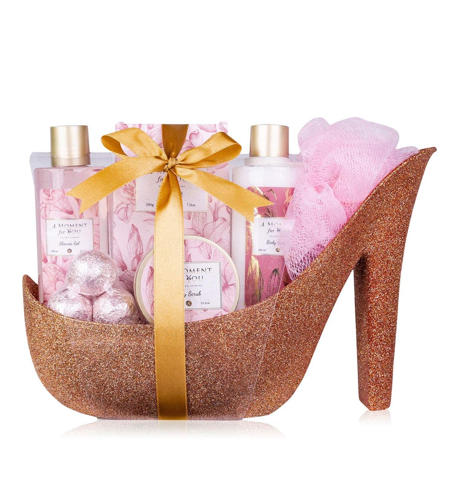 Accentra Luxury Gift Set for Women | Jasmine Scent 9-Piece Bath Set with Shower Gel Bath Salt Body Lotion & More - Buy Online on GoSupps.com