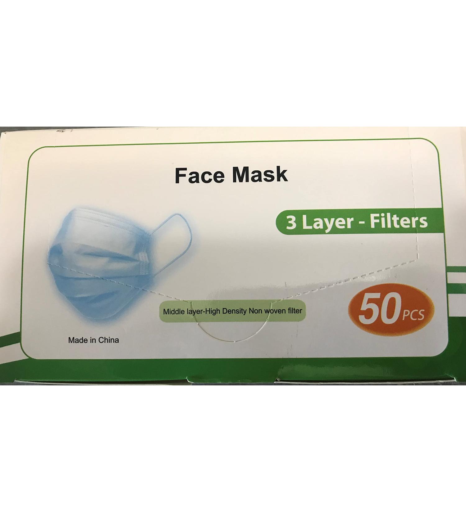 Face Mask 3 Ply with ear Loops 50 Pcs/ Box Only Buy from Aaka Scientific Inc. for genuine product. Stock in Canada. Shipment with tracking number. Light weight and easy to use. One-time single use disposable masks. Comes with plastic wire for support arou