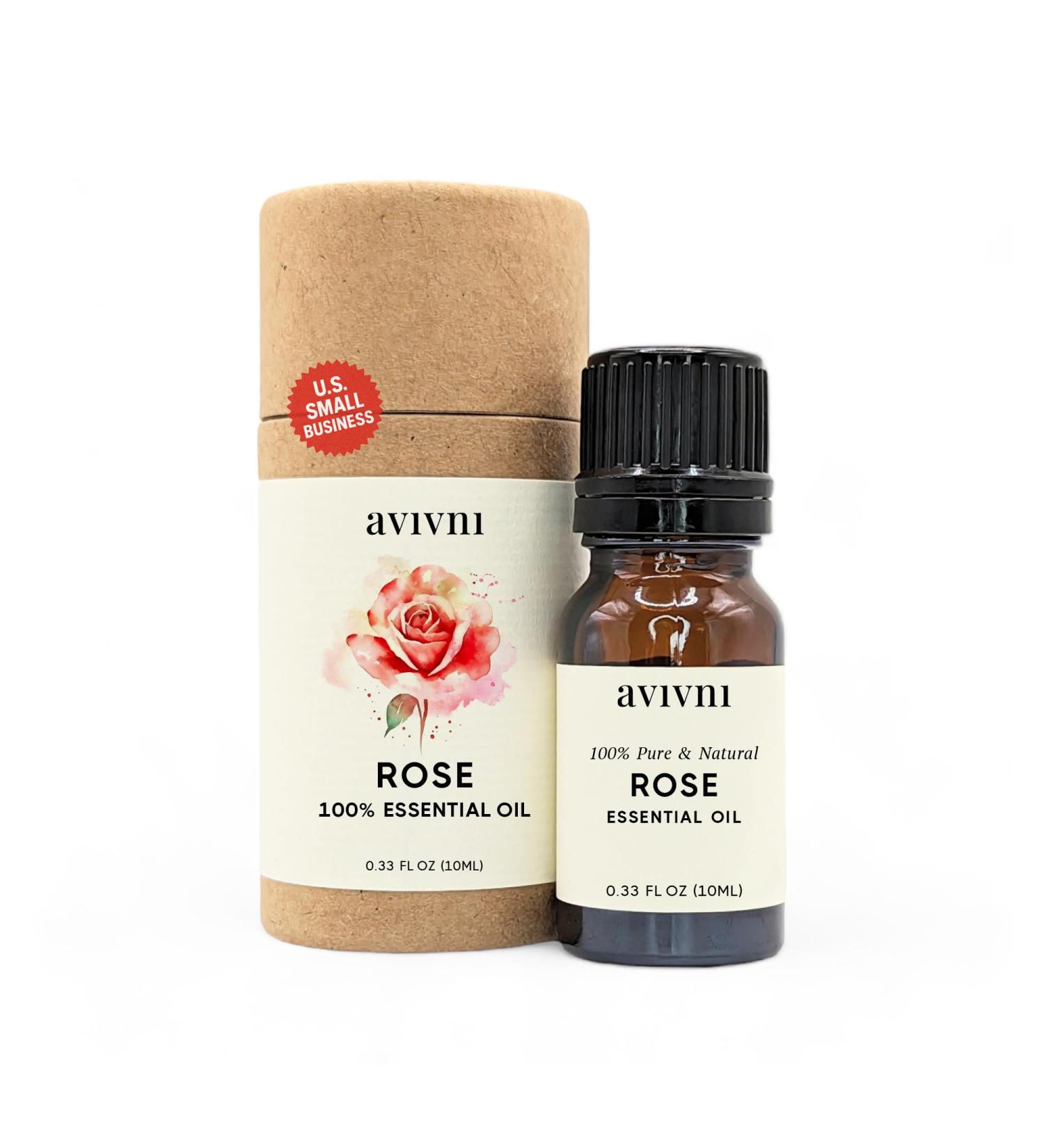 Avivni Bulgarian Rose Otto Essential Oil - 100% Pure & Natural Undiluted for Aromatherapy Hair Diffuser (0.33oz - 10ml) - Buy Online on GoSupps.com