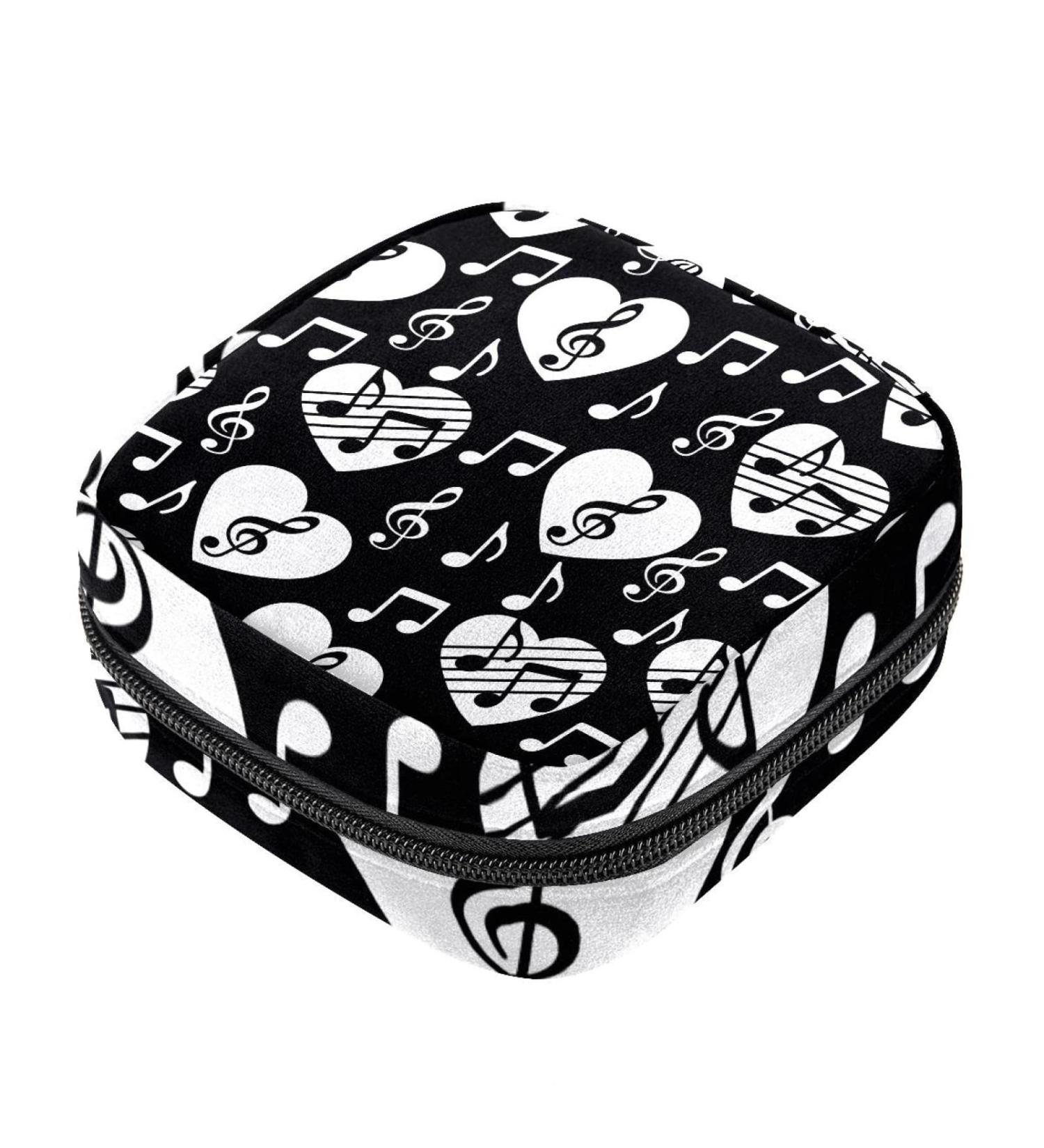 Heart Violin Key Notes Women's Napkin Storage Bag | Portable Period Pocket for Teens & Women | Menstrual Cup & Breastfeeding Insert Holder - Buy Online on GoSupps.com