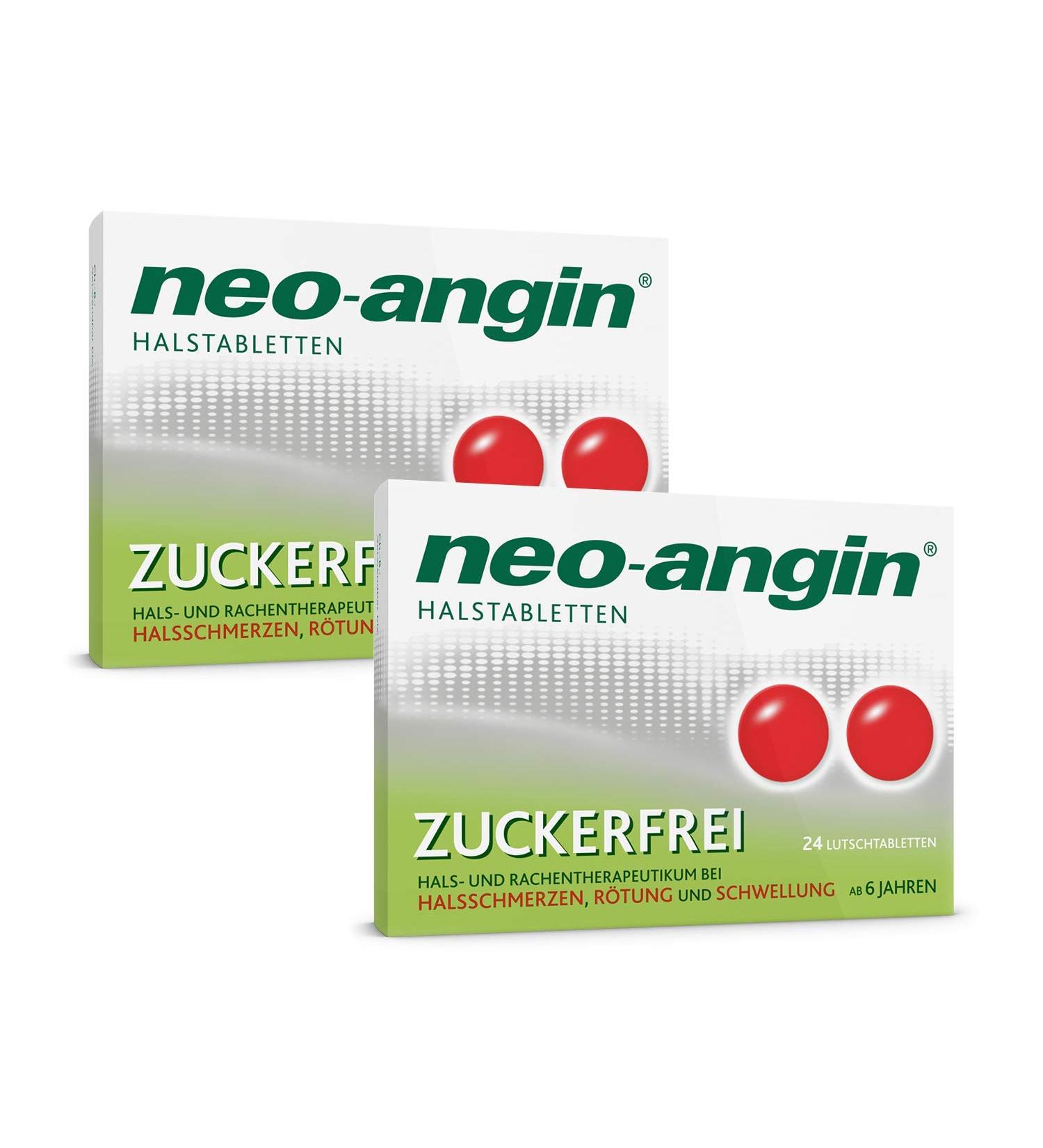 Neo-Angin Sugar-Free Half Tablets for Sore Throat | 2-Pack (48 Pieces) | Sucking Tablets for Adults & Kids | Fast Relief - Buy Online on GoSupps.com