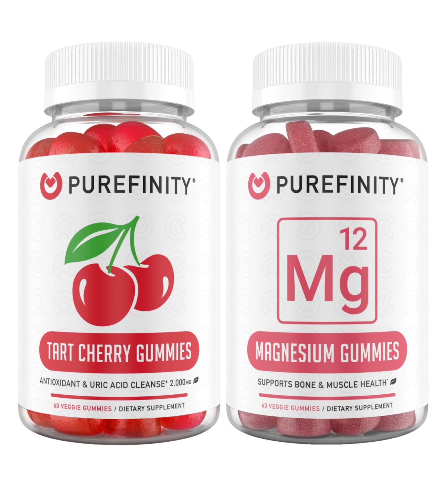 PUREFINITY Tart Cherry and Magnesium Gummies Bundle (Uric Acid Flush & Cleanse with Magnesium Support) - Buy Online on GoSupps.com