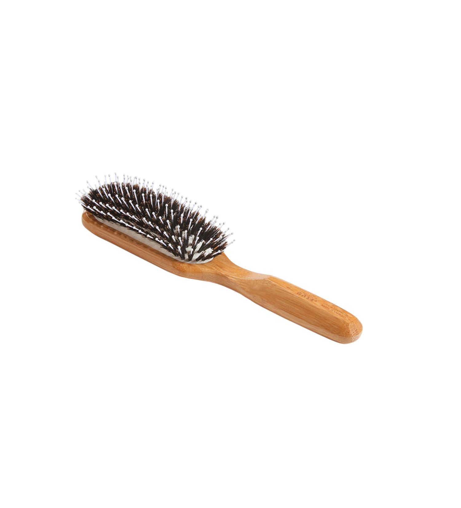 Luxury Bass Brush | Natural Bristle Hair Brush | Shine & Condition with Bamboo Handle - Buy Online on GoSupps.com