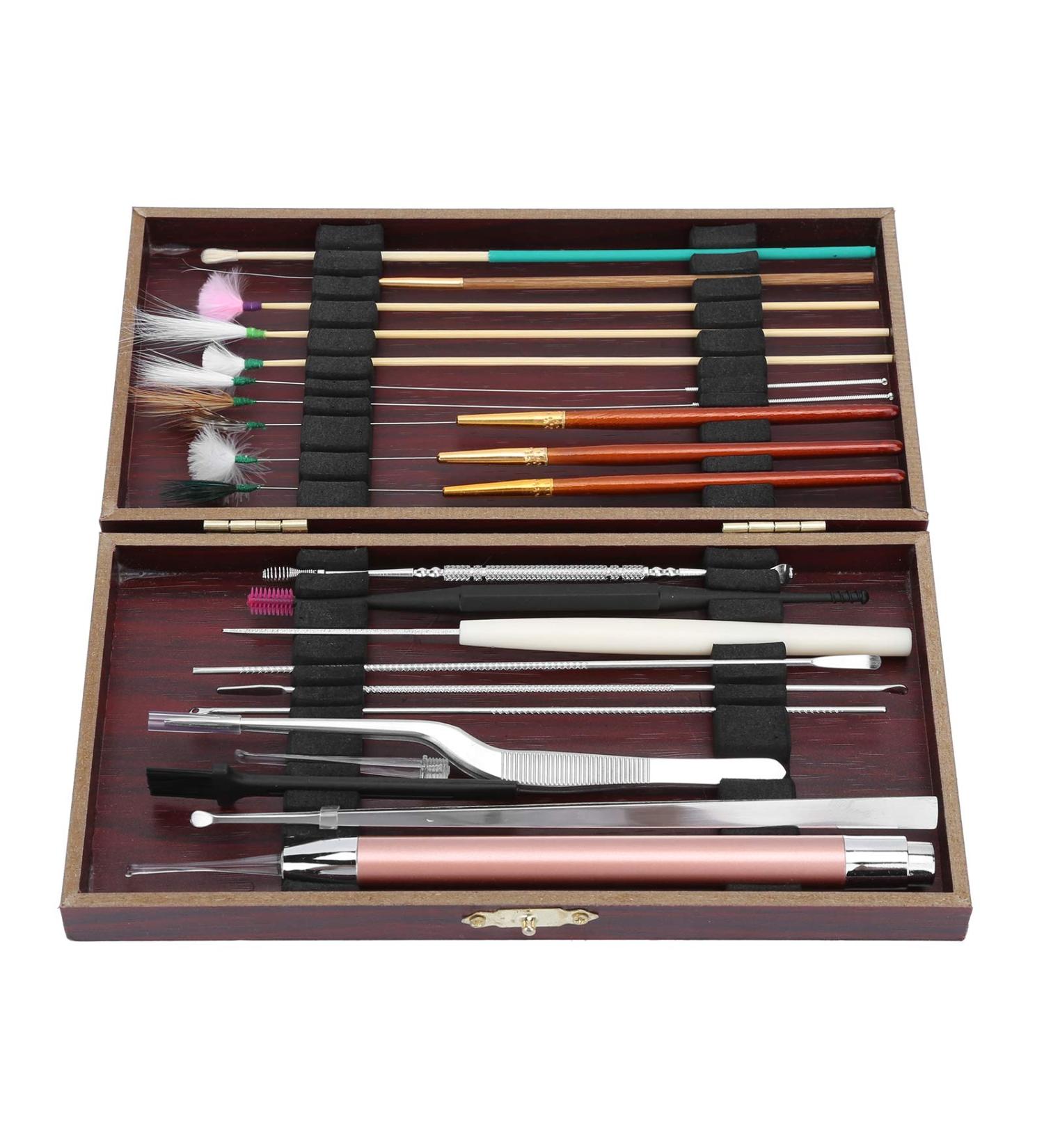 Yosoo Ear Cleaner Kit - 20pcs Stainless Steel Earwax Remover & Cleaning Tools for Safe Ear Wax Removal - Buy Online on GoSupps.com