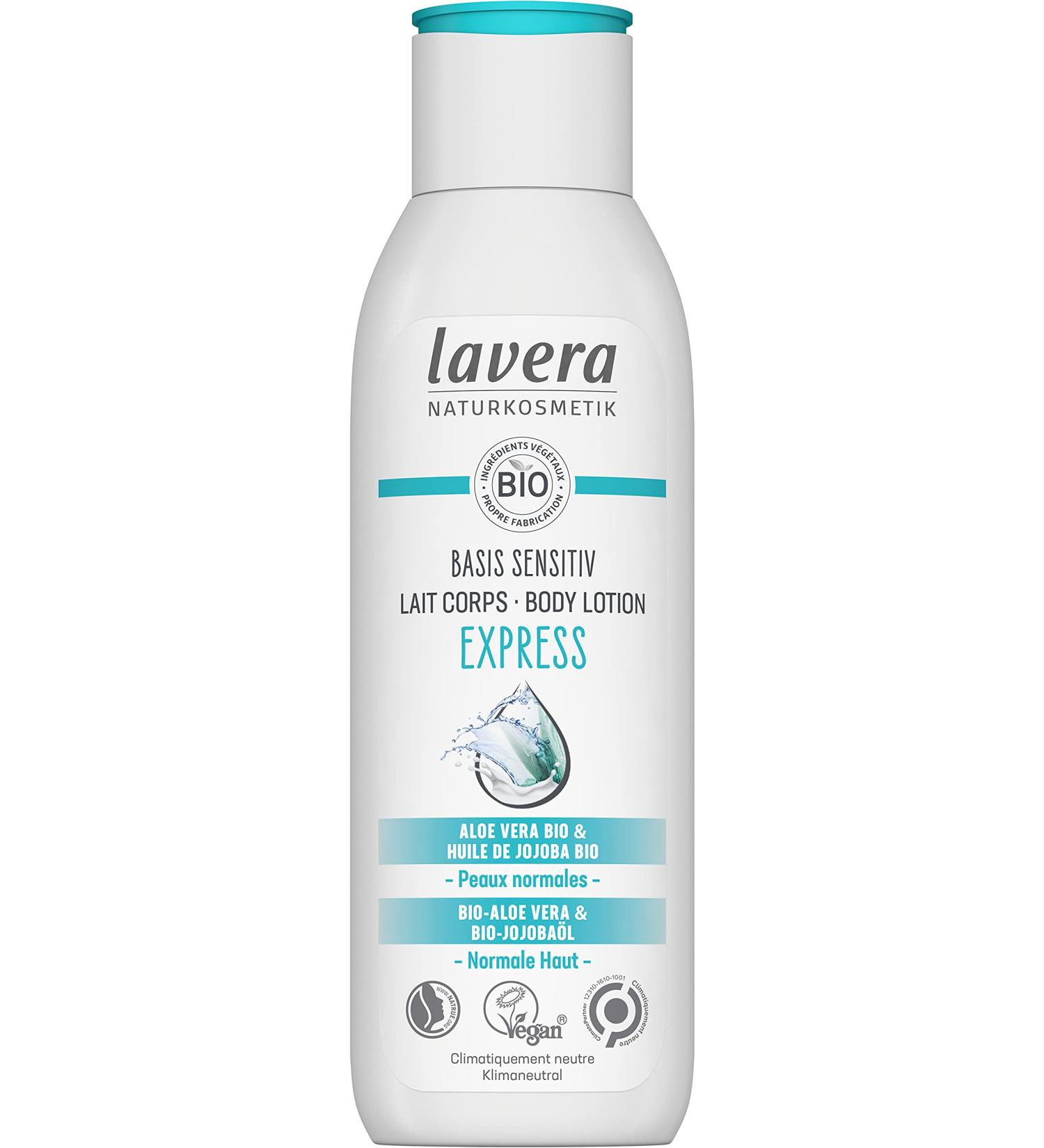 lavera basis sensitiv Express Body Lotion - Natural cosmetics - vegan - Organic Aloe Vera & Organic Jojoba Oil - certified - 250 ml - Buy Online on GoSupps.com