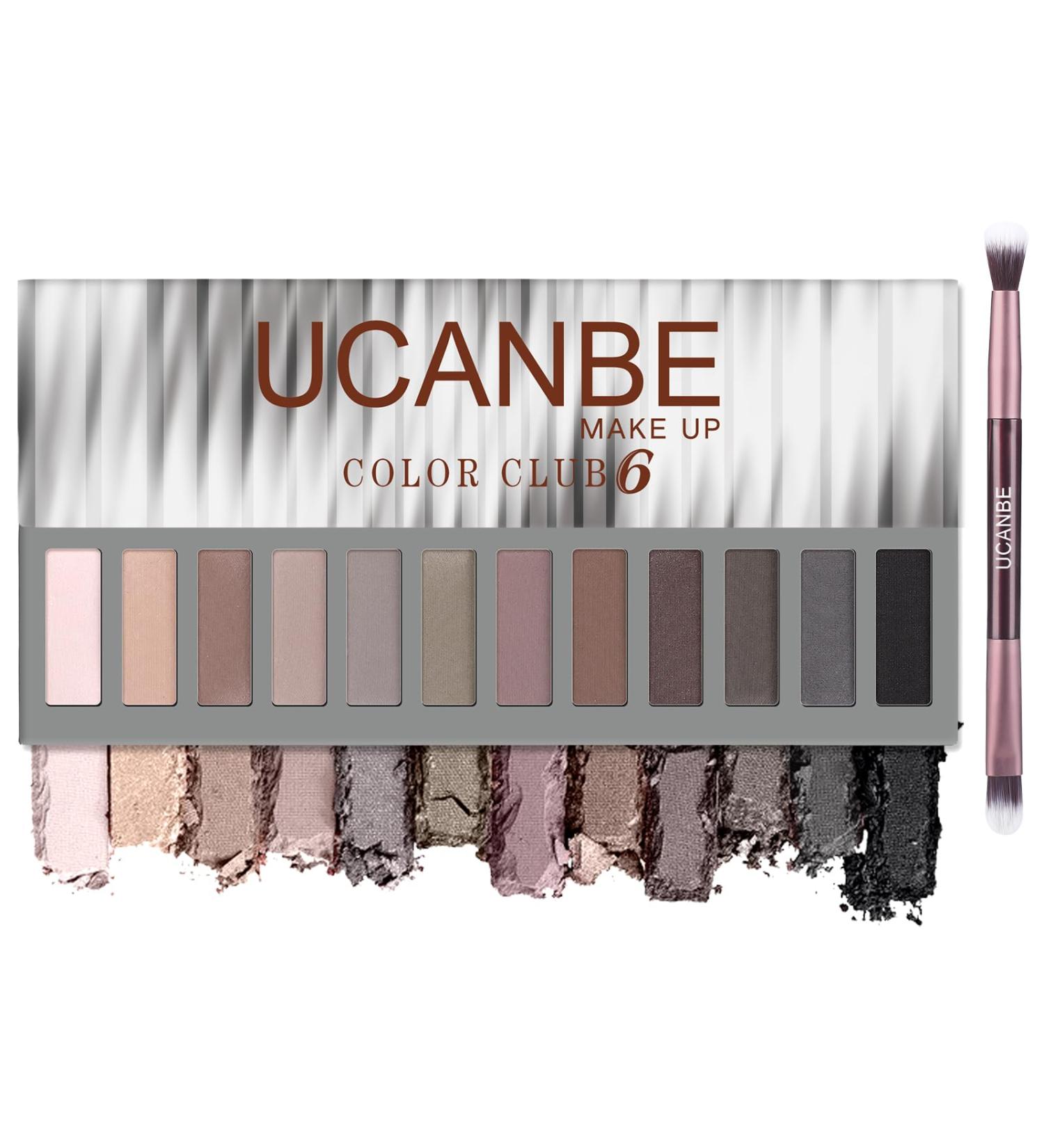 Ucanbe 12-Color Eyeshadow Palette with Brush - Waterproof Matte & Shimmer Makeup - High Color Rendering & Durable - International Shipping Available - Buy Online on GoSupps.com