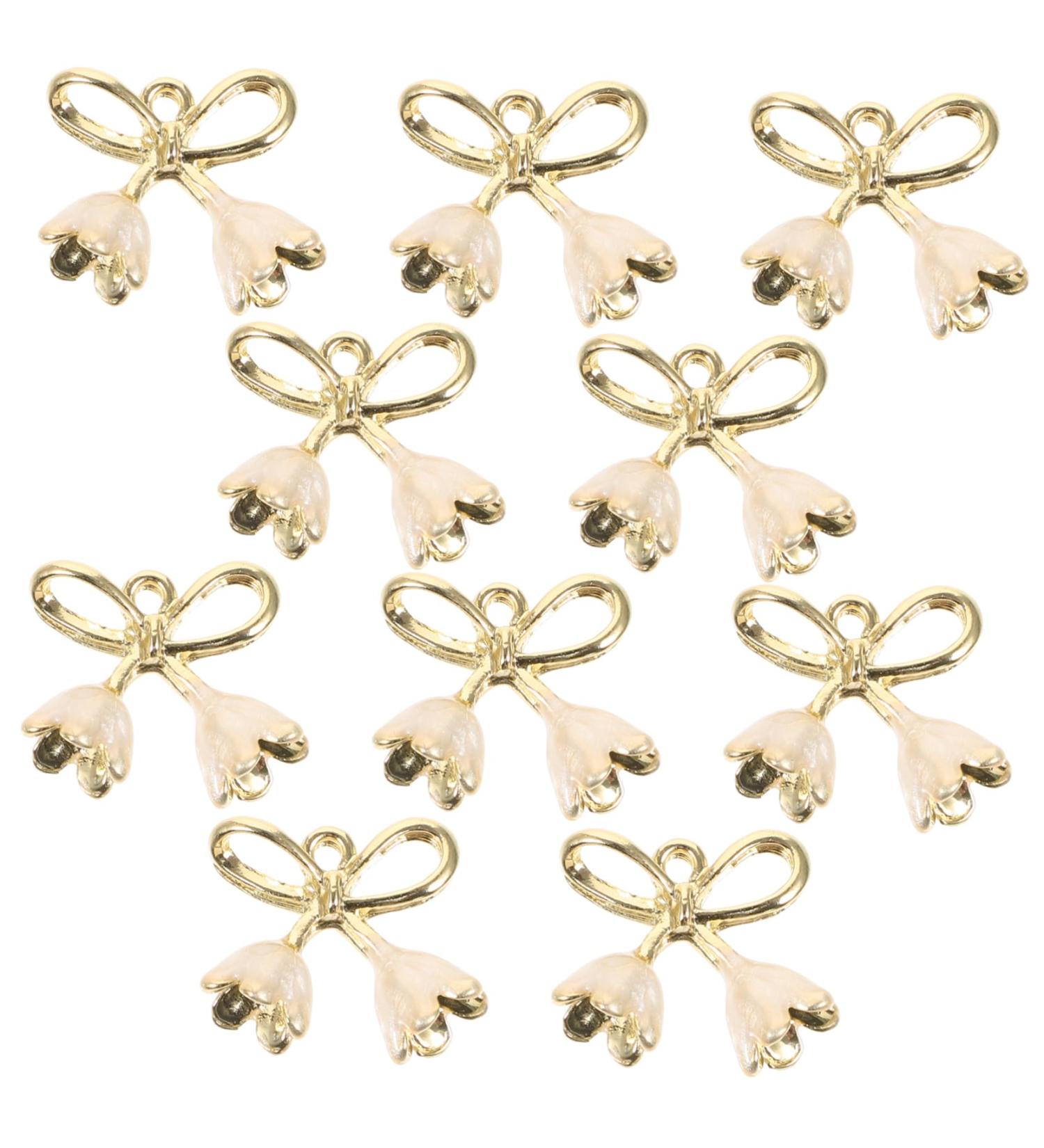 PLAFOPE 10pcs Flower Ornaments Crafts Flower Earrings Alloy White Accessories Self Made - Buy Online on GoSupps.com