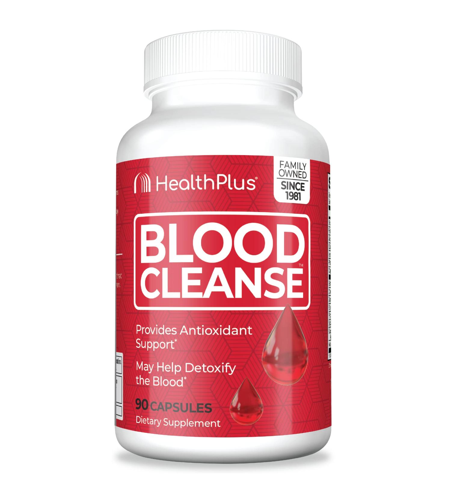 Health Plus Blood Cleanse - Gluten Free Dietary Supplement - Natural Herbal Ingredients 90 Capsules for Detox & Wellness - Buy Online on GoSupps.com