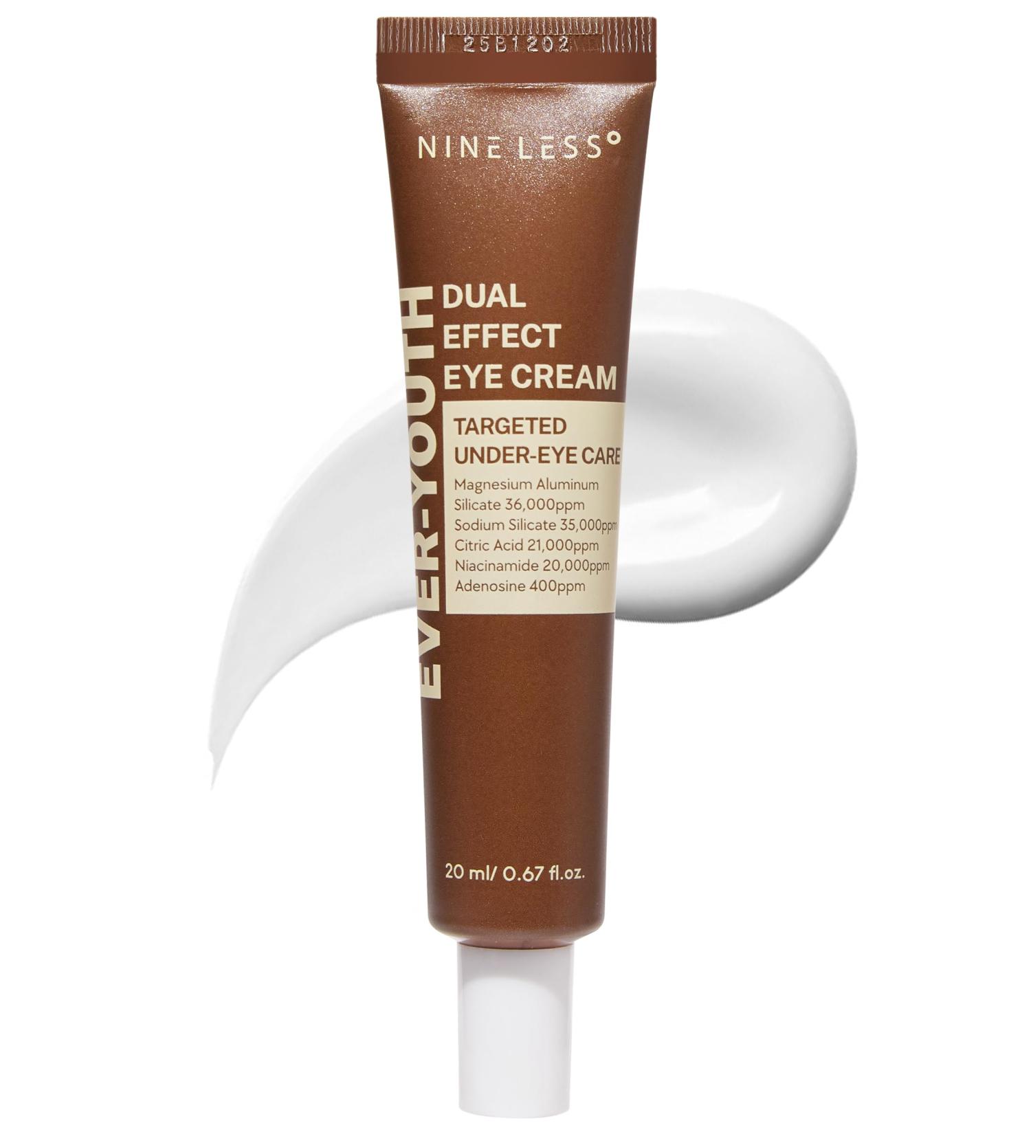 NINELESS Ever-Youth Dual Effect Eye Cream Korean Skincare Instant Lifting Technology for Firm Eyes with Niacinamide Adenosine Hyaluronic Acid Ceramides for Fine Lines Bags Puffiness 0.5 fl oz - Buy Online on GoSupps.com