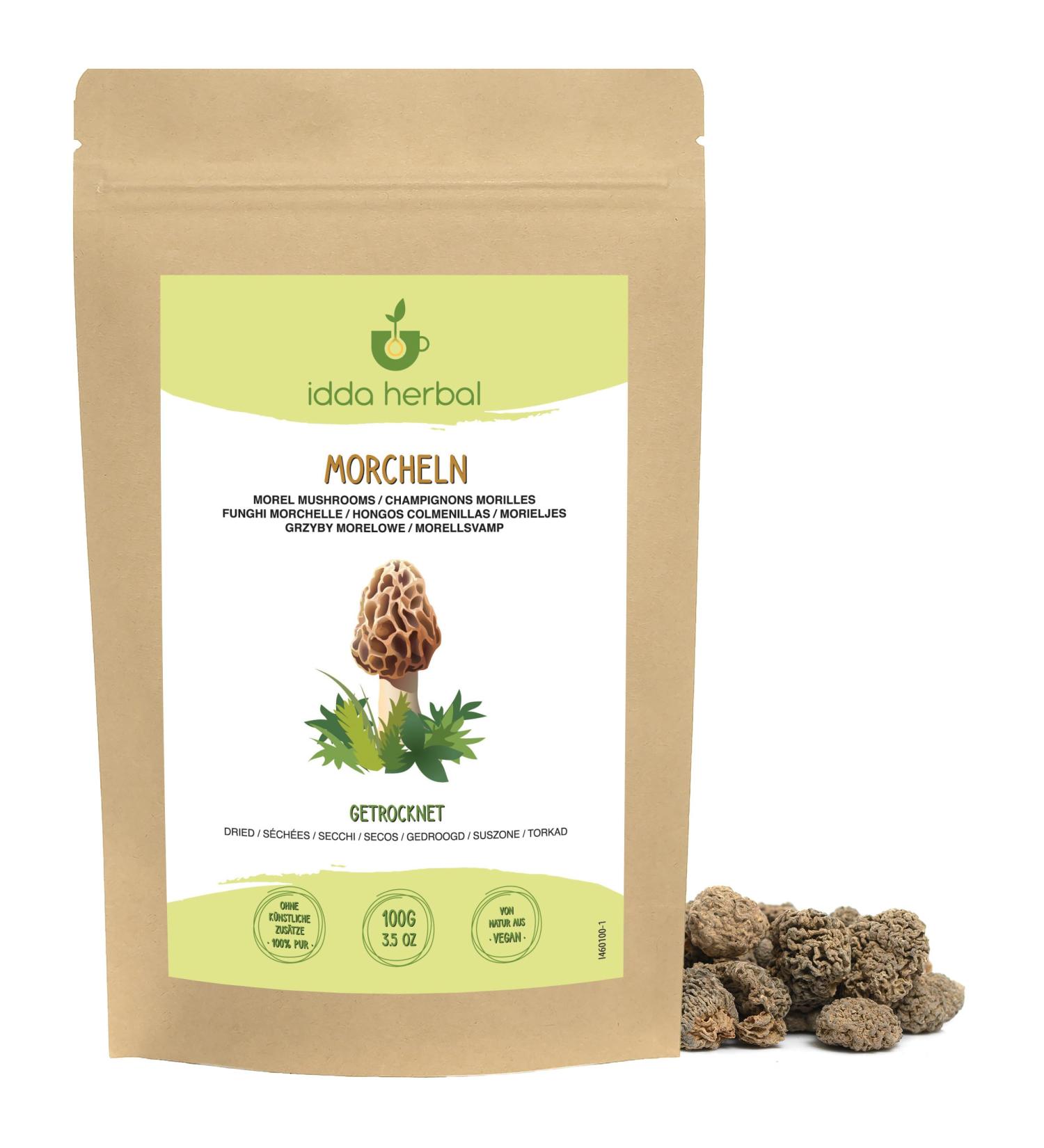 Dried Morels (100g) Dried Pointed Morels Morella 100% Natural and Pure Vegan - Buy Online on GoSupps.com