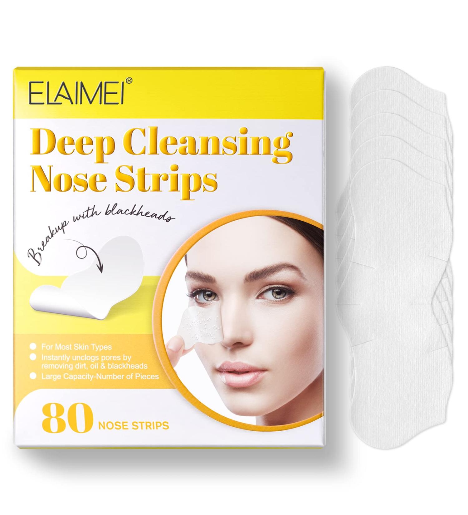 Nose Strips 80 Packs Blackhead Remover Pore Strips Blackhead Pore Strip Deep Cleansing Nose Strips for Clearer Skin White - Buy Online on GoSupps.com