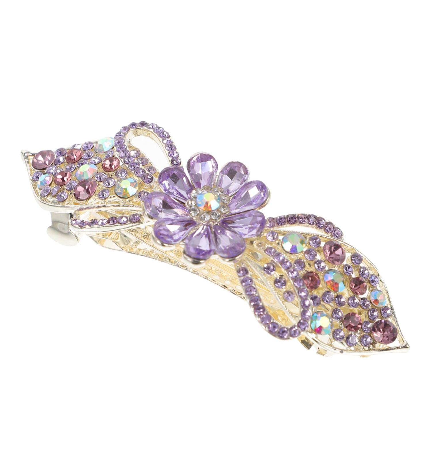 Didiseaon Hair Clip Rhinestones Barrettes Tiara Rhinestone Bobby Pins Barrettes for Women Ponytail Metal Hair Miss Purple Metal Hair Clips - Buy Online on GoSupps.com