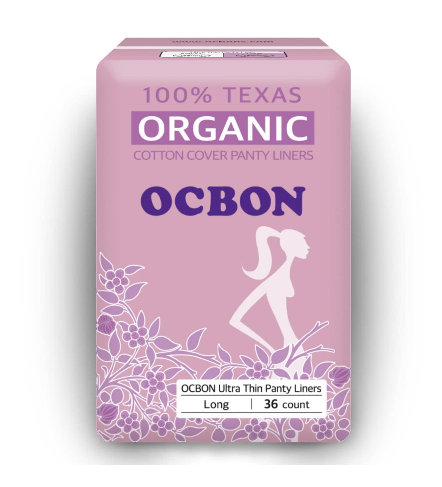 OCBON Organic Cotton Long Pantyliner - Unscented, Chemical-Free (36pcs) - Buy Online on GoSupps.com