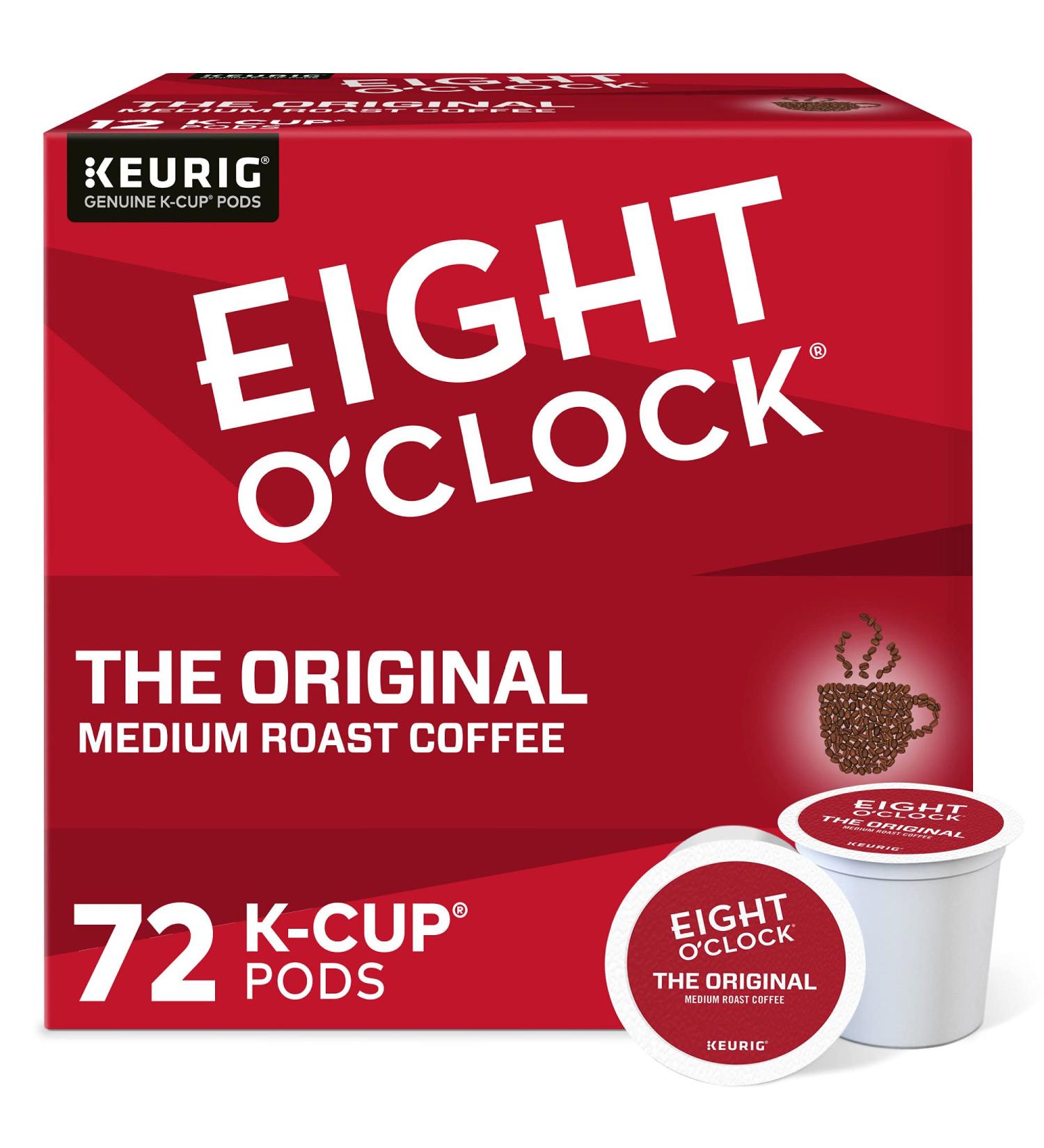 Eight O'Clock Coffee The Original K-Cup Pods, Medium Roast, 72 Count - Pack of 6 - Buy Online on GoSupps.com