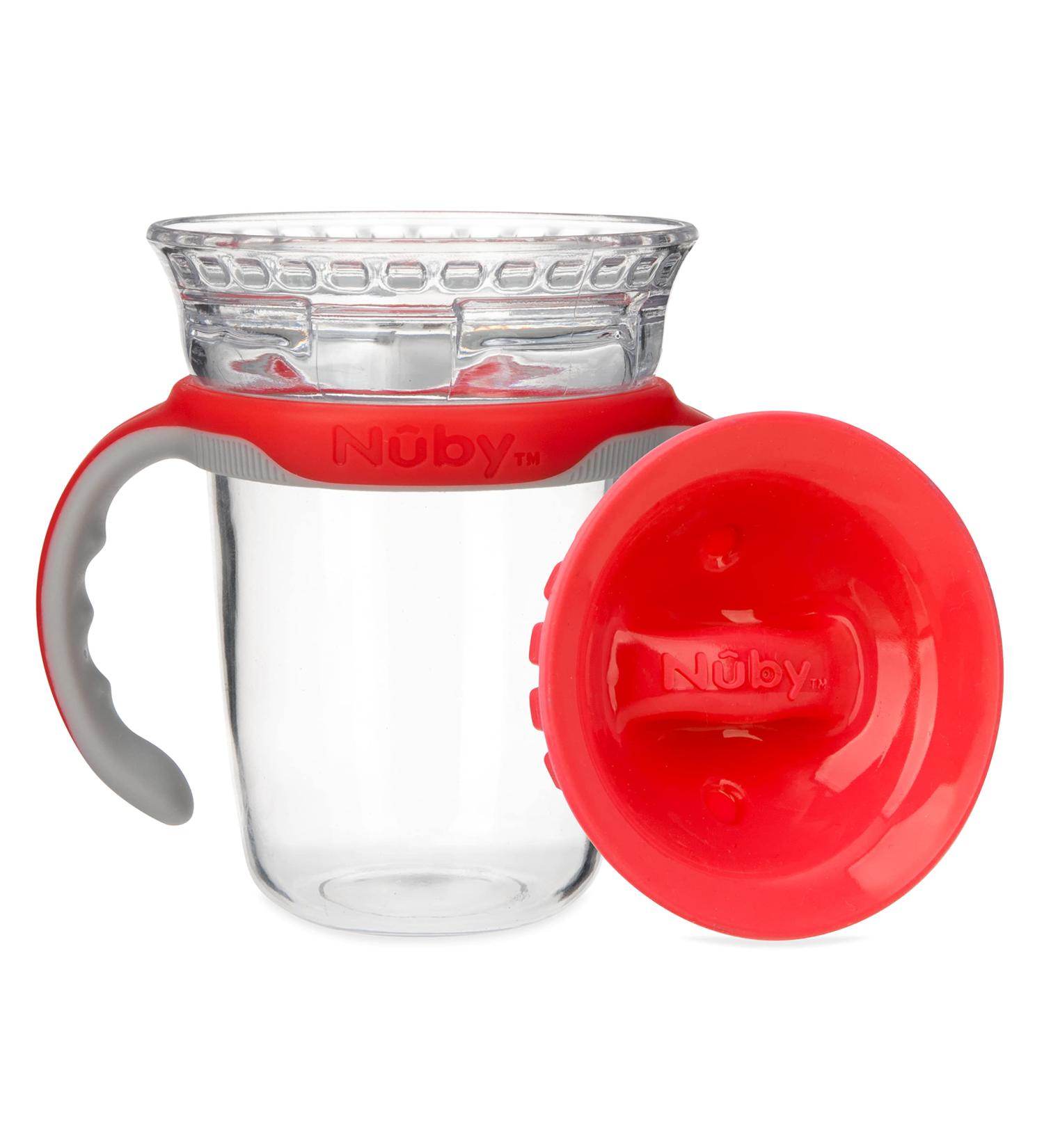 Nuby No Spill 360 Edge 2 Stage 8 oz Drinking Rim Cup with Removable Handles & Hygienic Cover  Colors May Vary 1 Count (Pack of 1) - Buy Online on GoSupps.com
