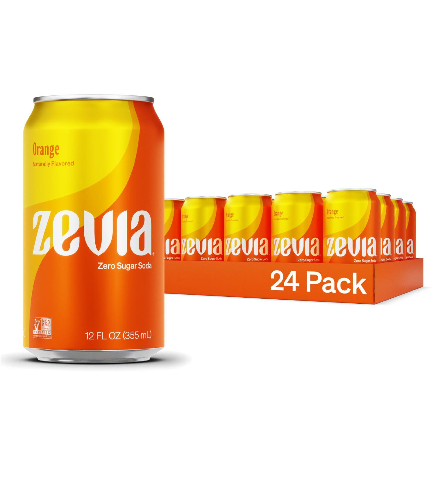 Zevia Zero Sugar Orange Soda 355 mL Cans (Pack of 24) Orange 355 mL (Pack of 24) - Buy Online on GoSupps.com