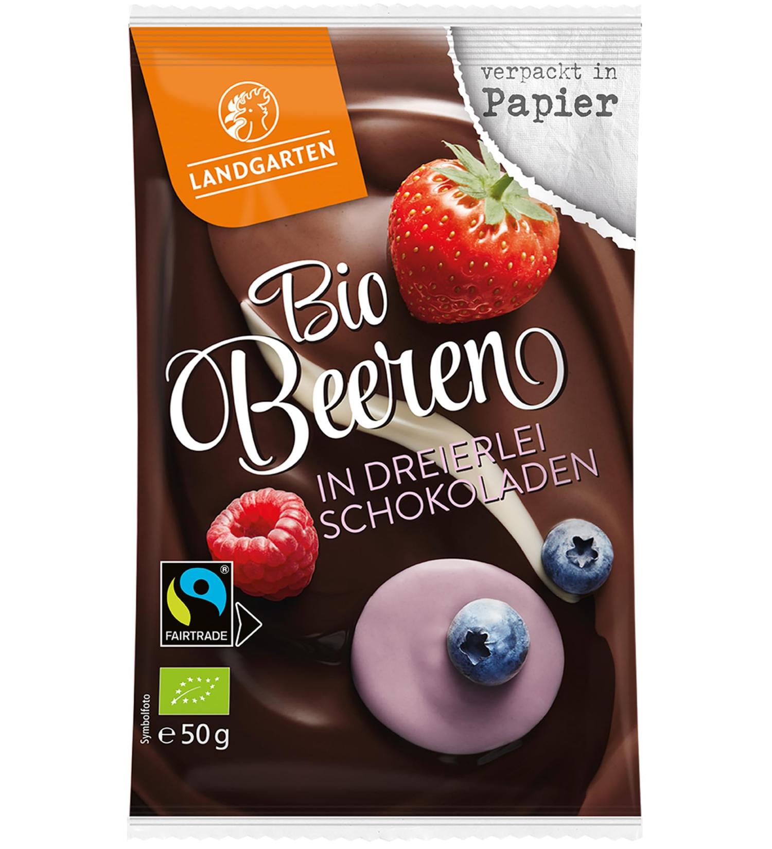 Buy Landgarten Organic Berries in Dark Milk & White Chocolate - 50g Pack | Gourmet Treats for International Shipping - Buy Online on GoSupps.com