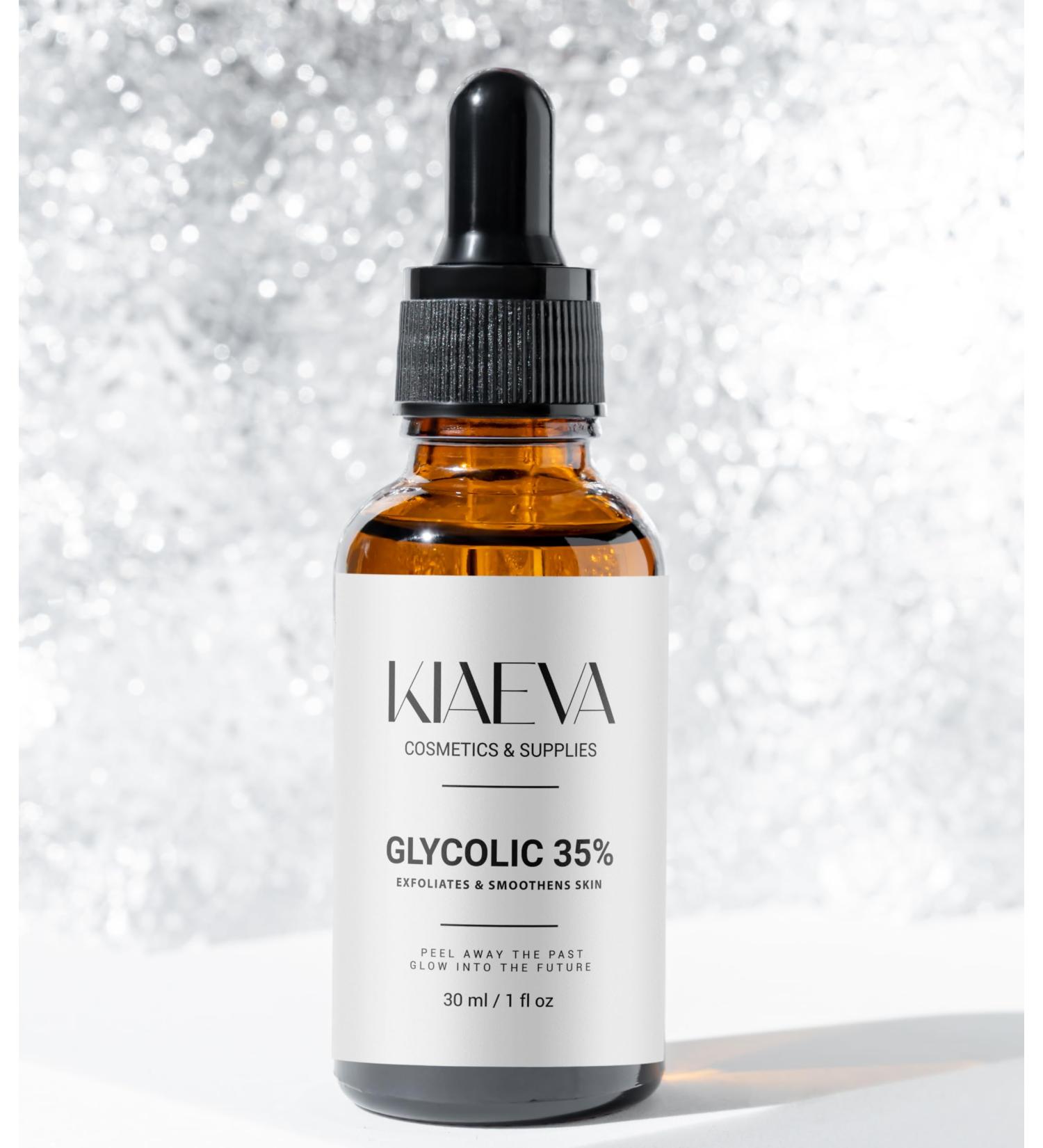 KIAEVA Glycolic Acid 35% Gel Peel - Enhanced with Retinol & Green Tea Extract (Professional Skin Peel) 1 fl oz Skin Smoothing Treatment - Buy Online on GoSupps.com