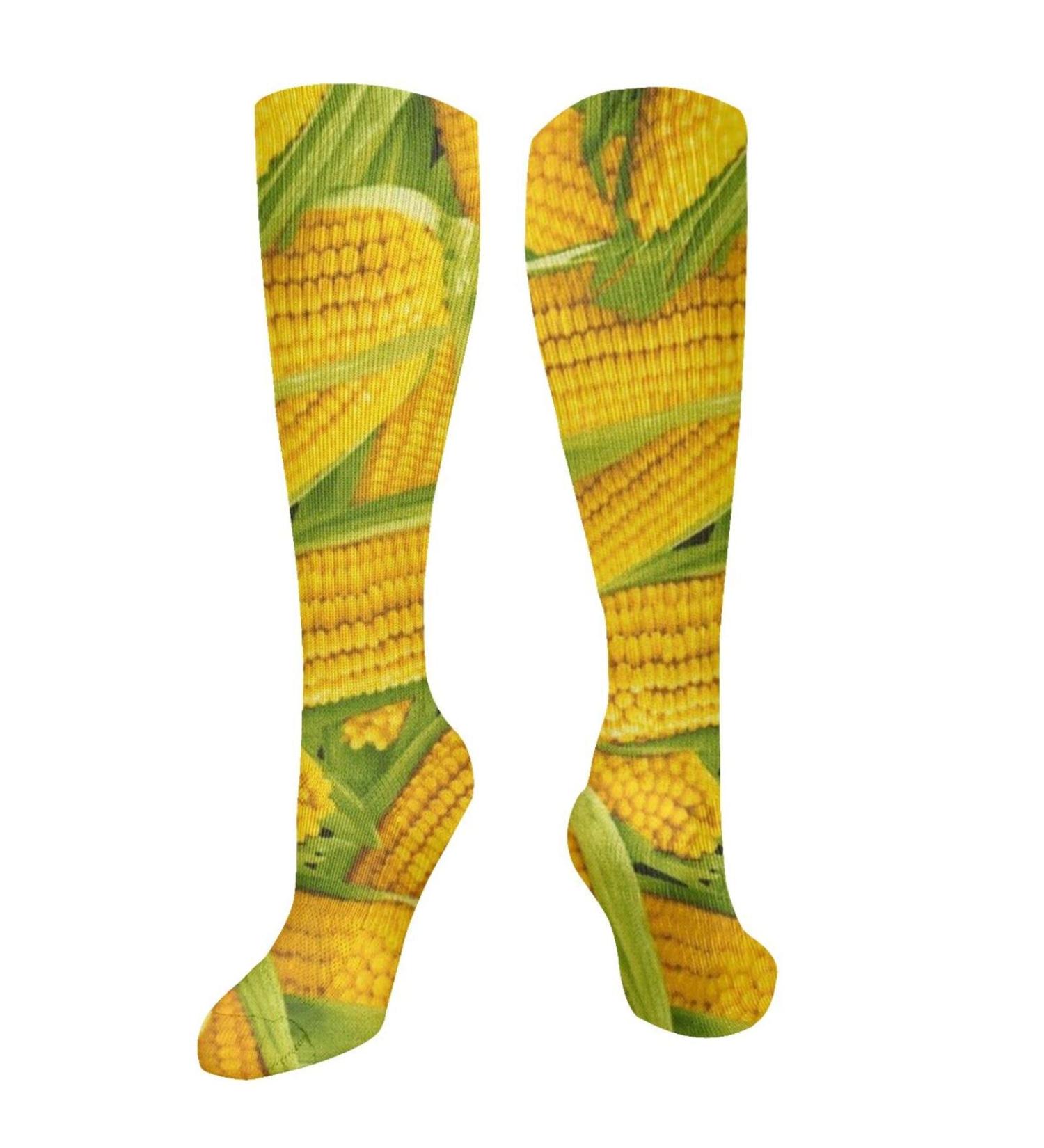 Compression Socks for Corn on the Cob Food Lovers - 15-20 mmHg Support for Running & Cycling - Unisex Veggie Design - Buy Online on GoSupps.com