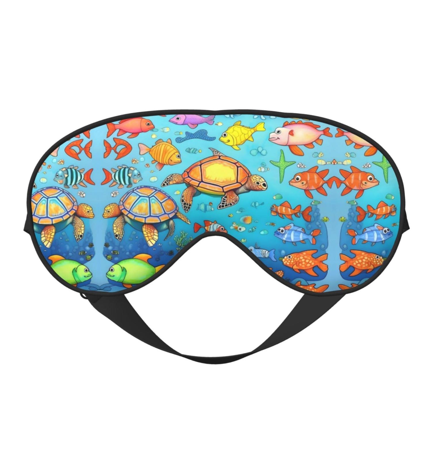 Silky Sleep Masks | Turtle & Fish Eye Covers | Soft Satin Blindfold for Men & Women | Travel Nap Essential | Silent Night Stars - Buy Online on GoSupps.com